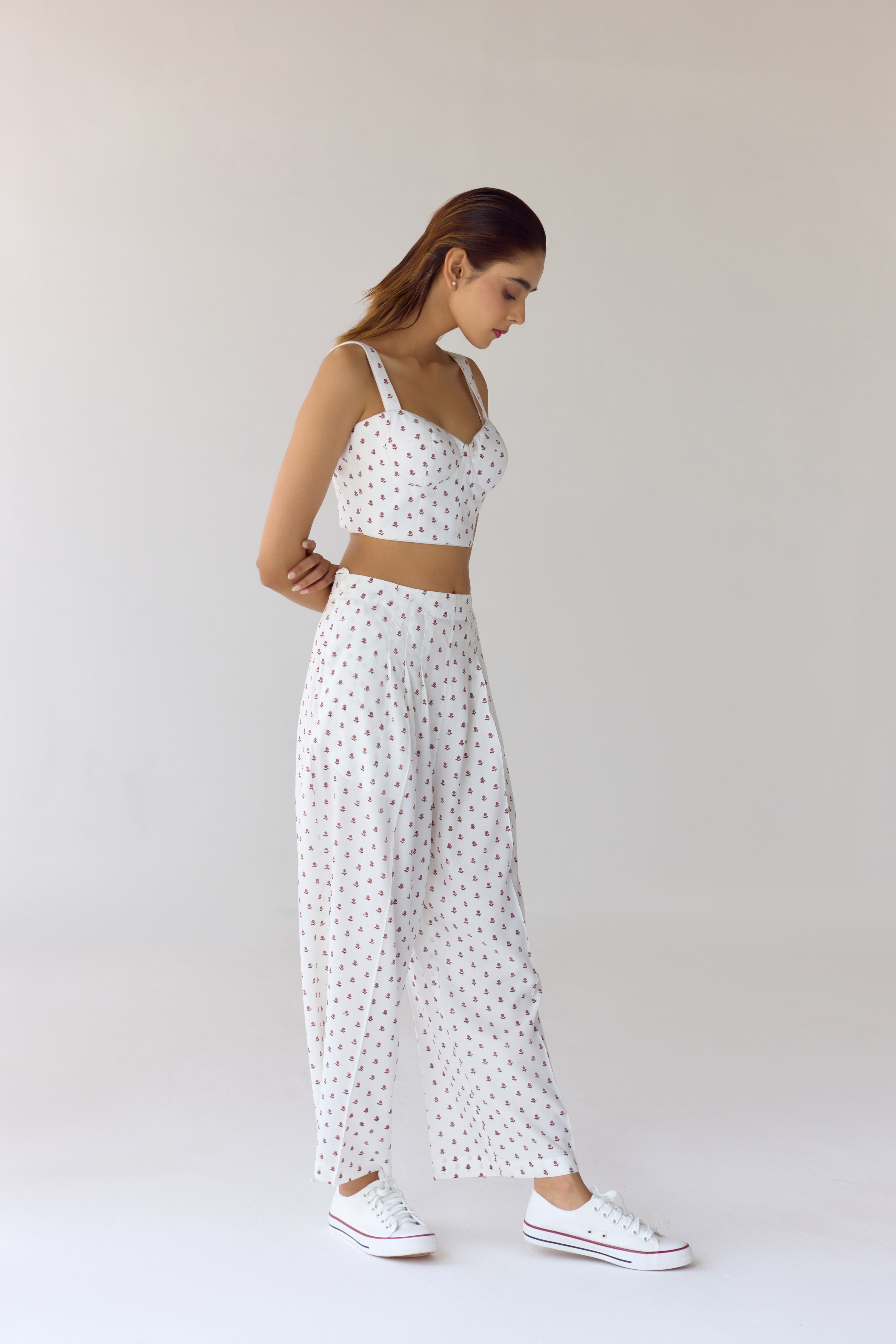 White Top & Trouser Set - CNC205