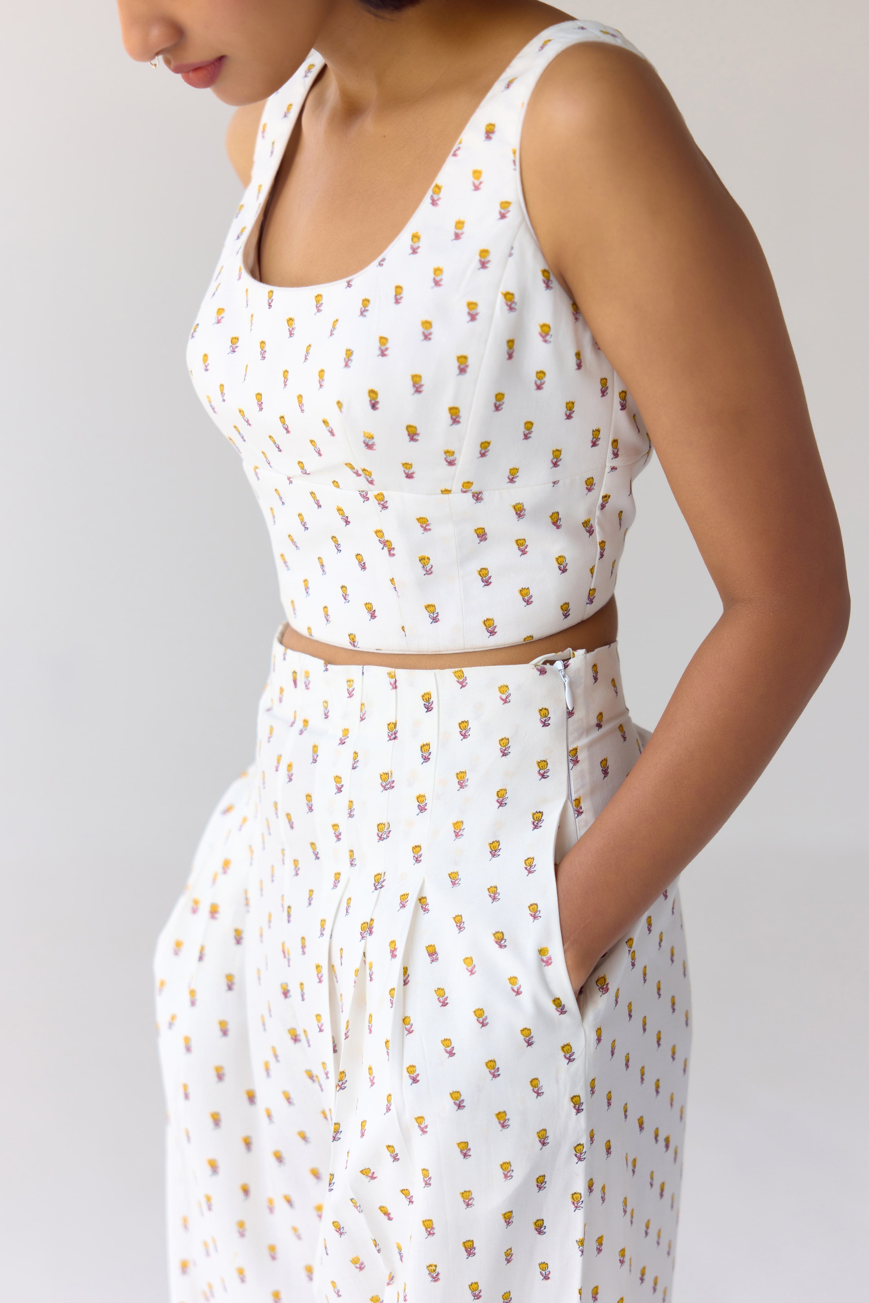White Top & Trouser Set - CNC208