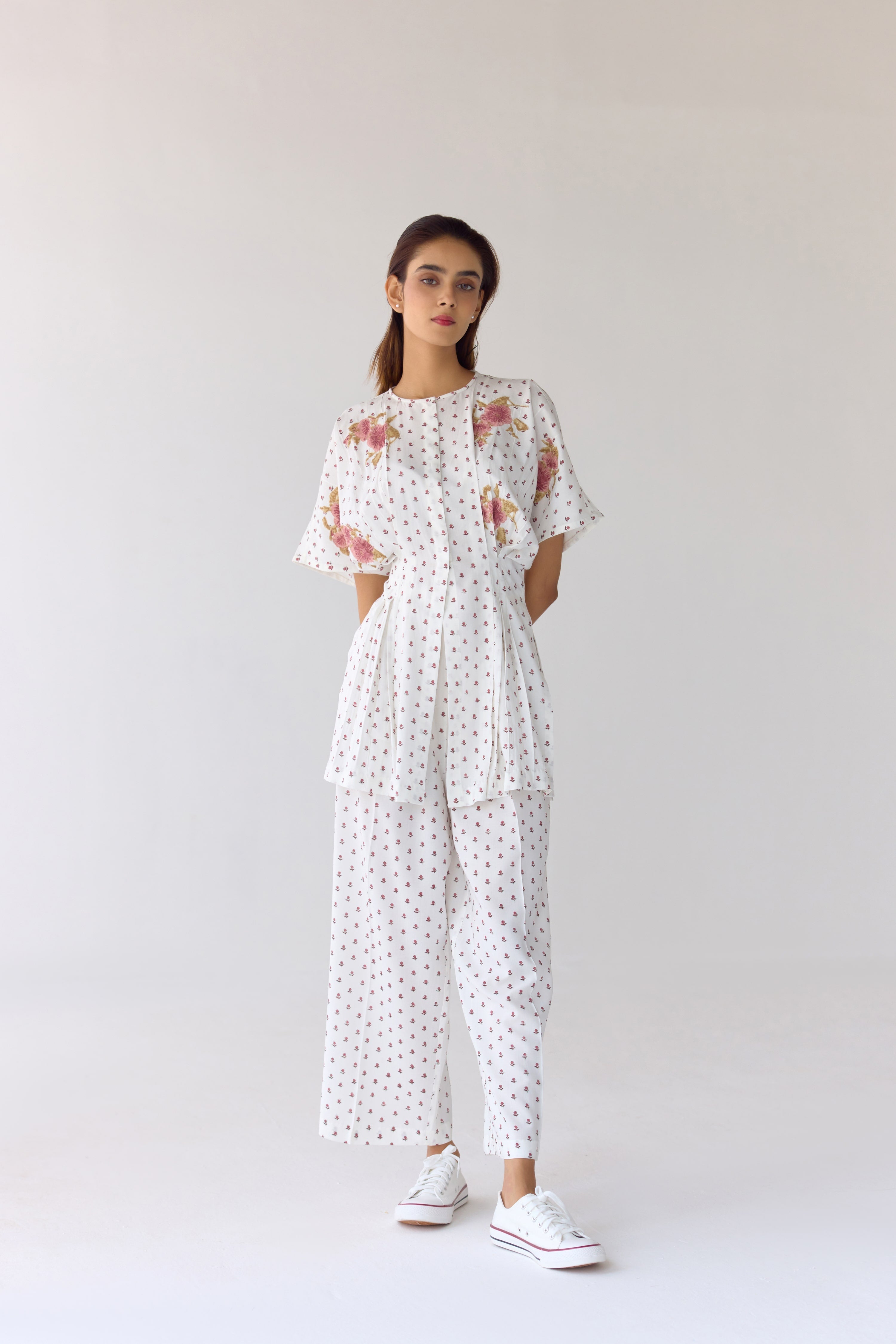 White Top & Trouser Set - CNC209