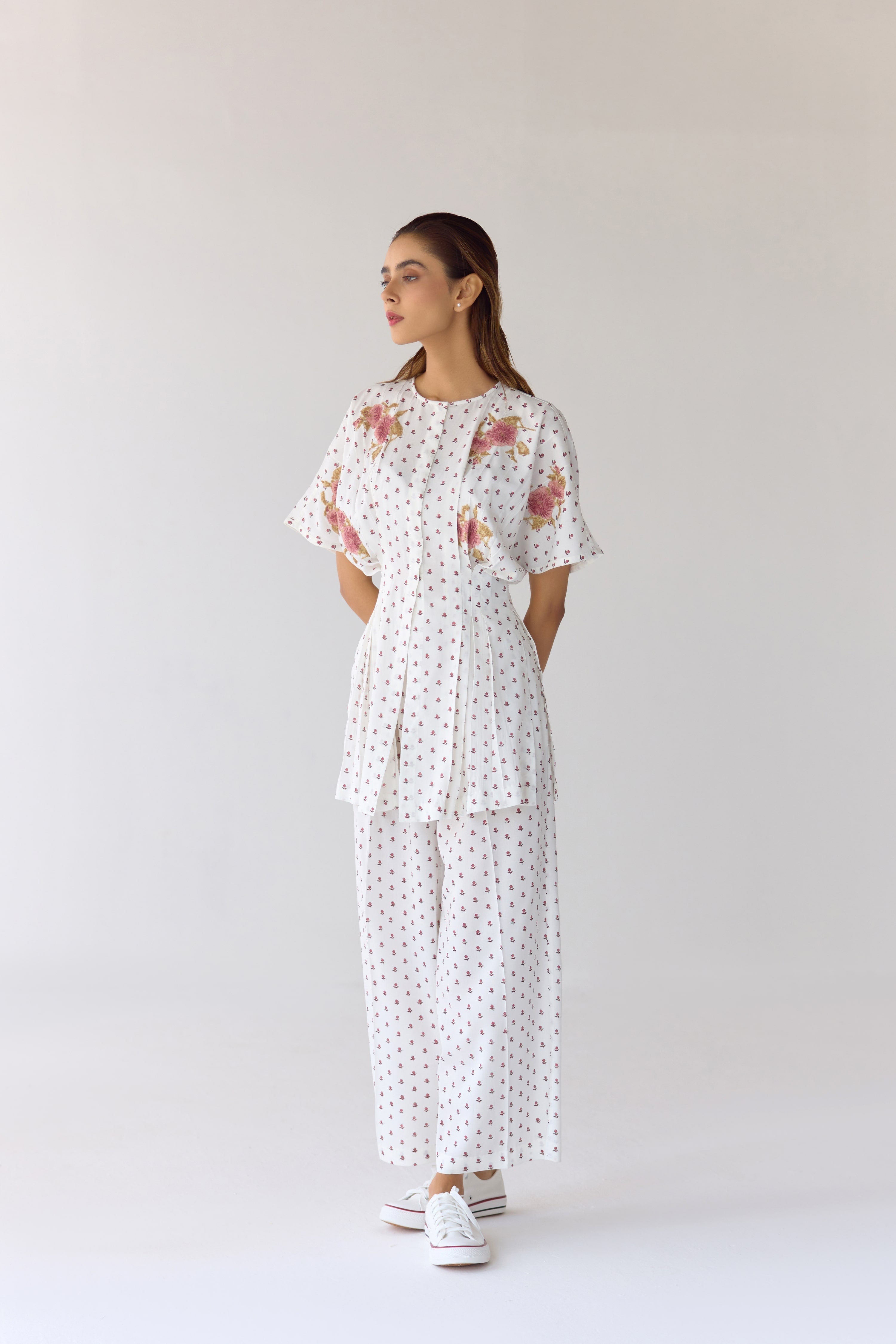 White Top & Trouser Set - CNC209