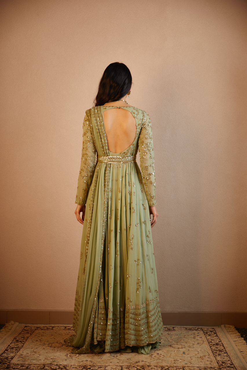 GREEN DORI WORK FRONT OPEN JACKET SET