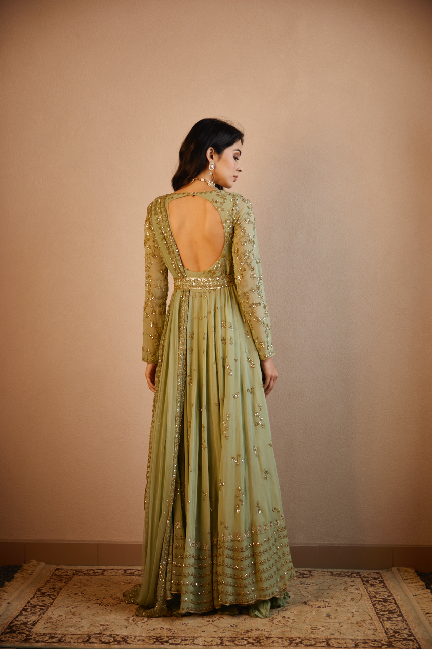 GREEN DORI WORK FRONT OPEN JACKET SET