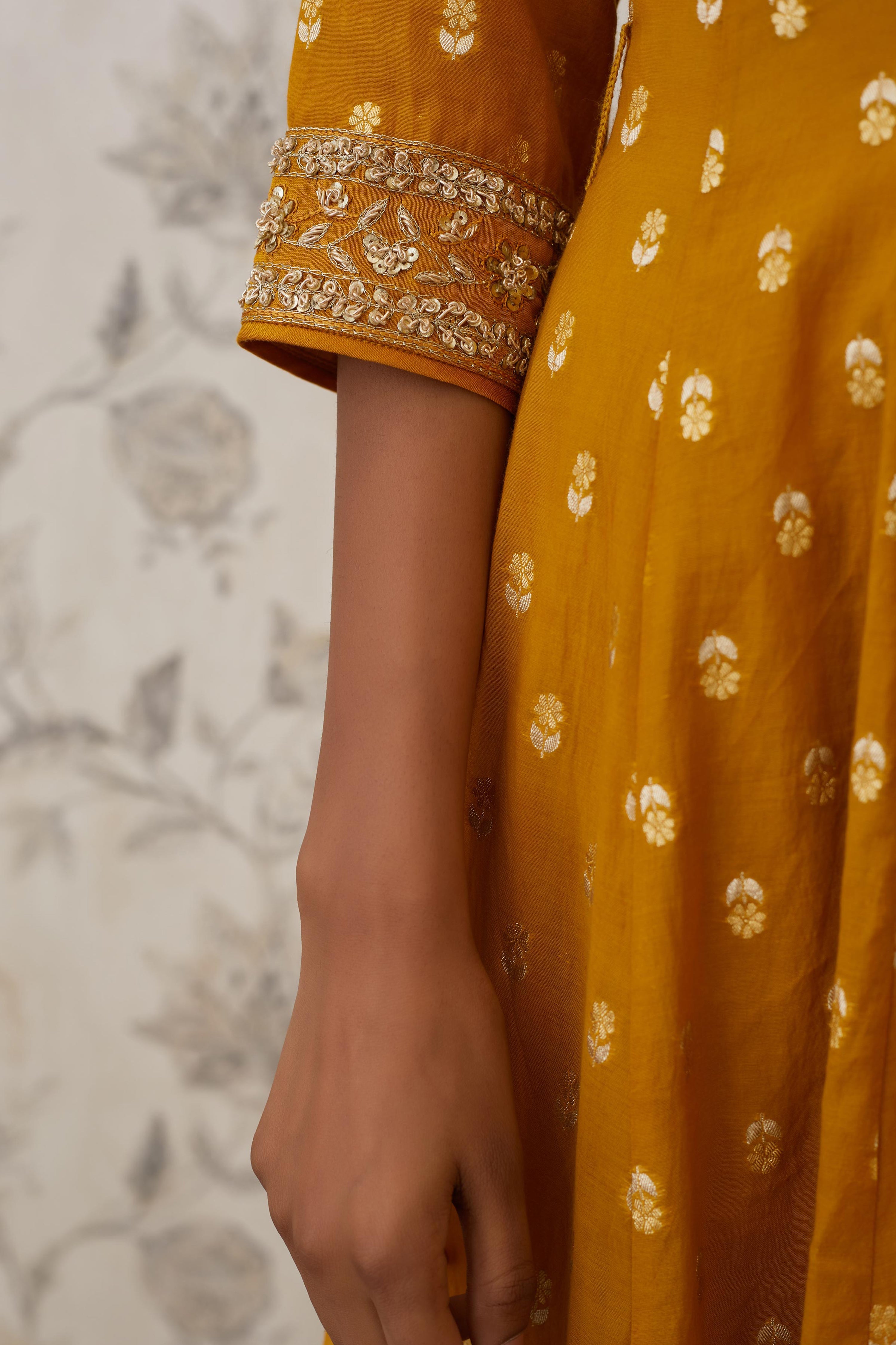 Mustard Anarkali Set