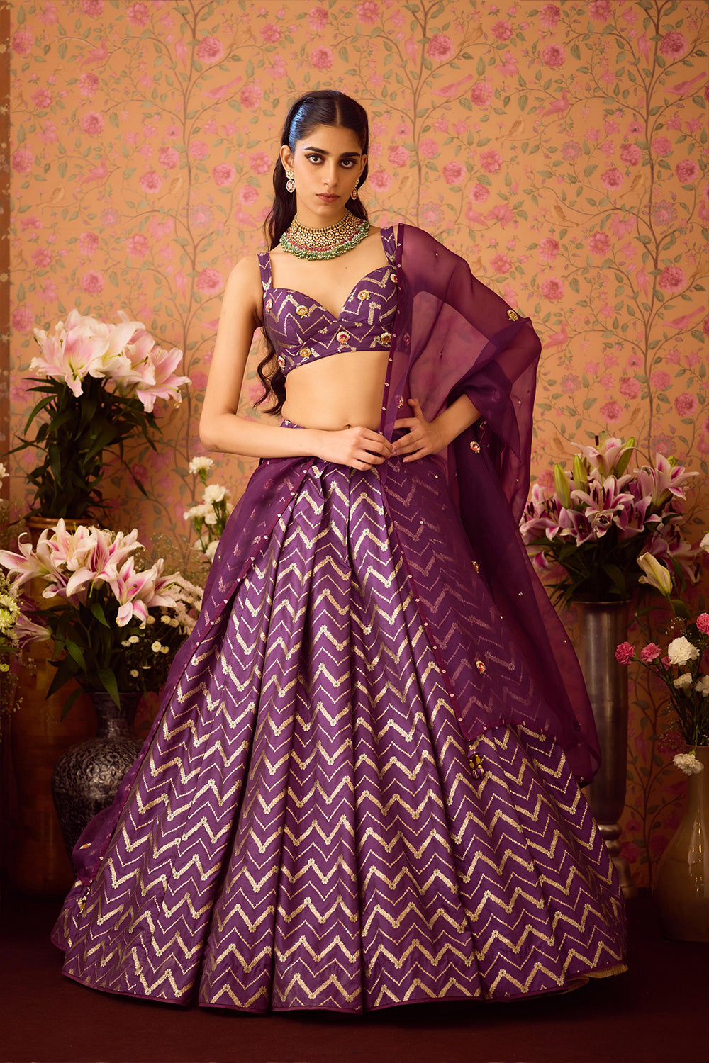 Purple Wine Lehenga Set