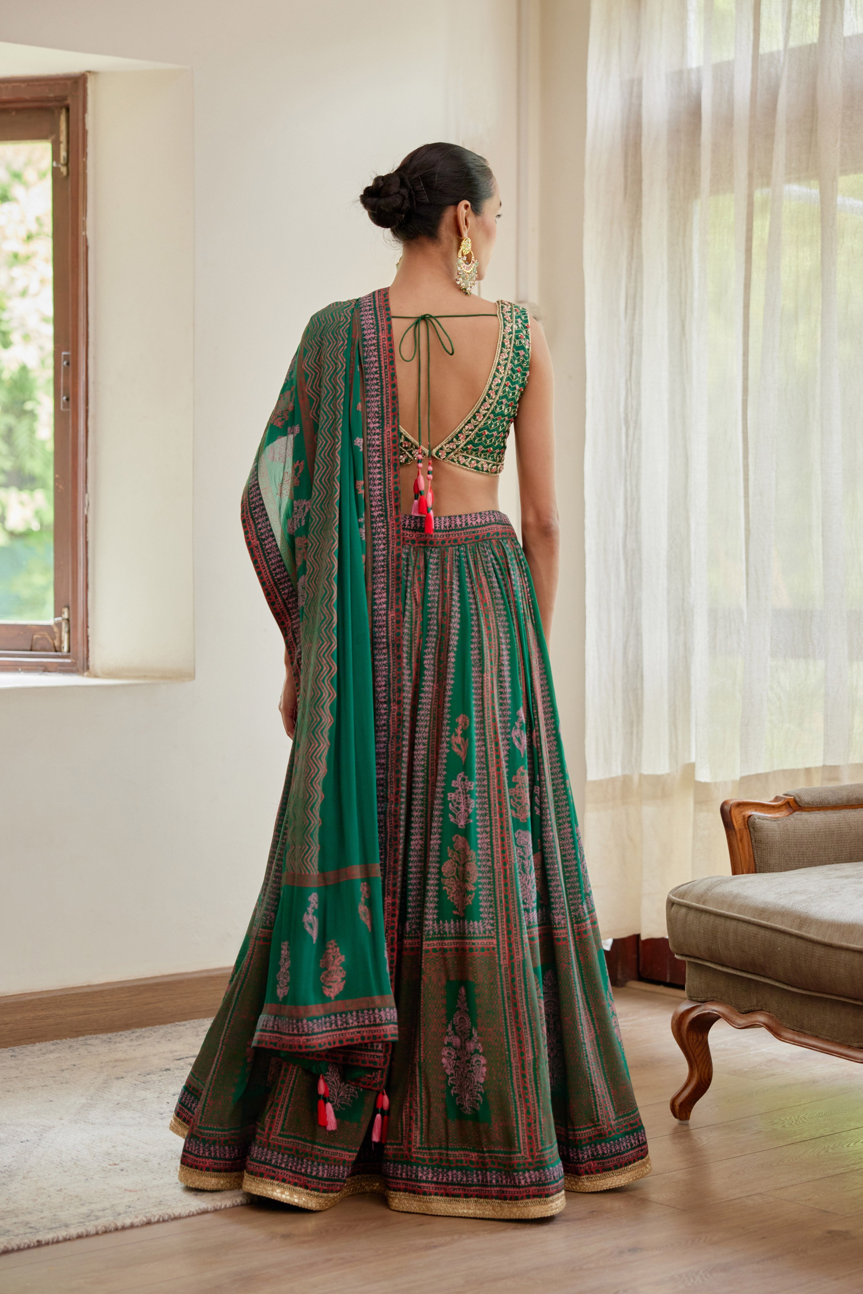 Dark Green Lehenga Set