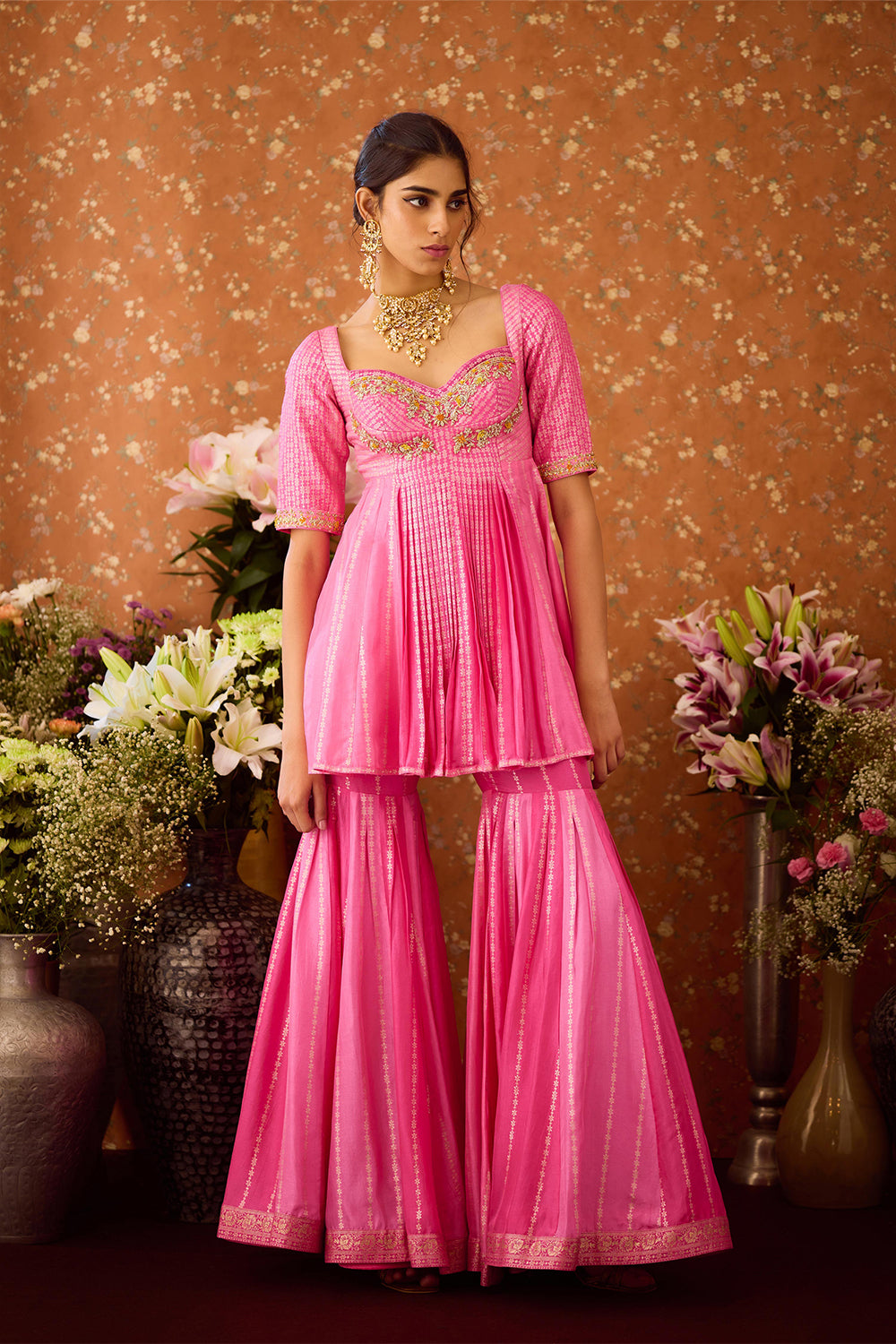 Rose Pink Sharara Set