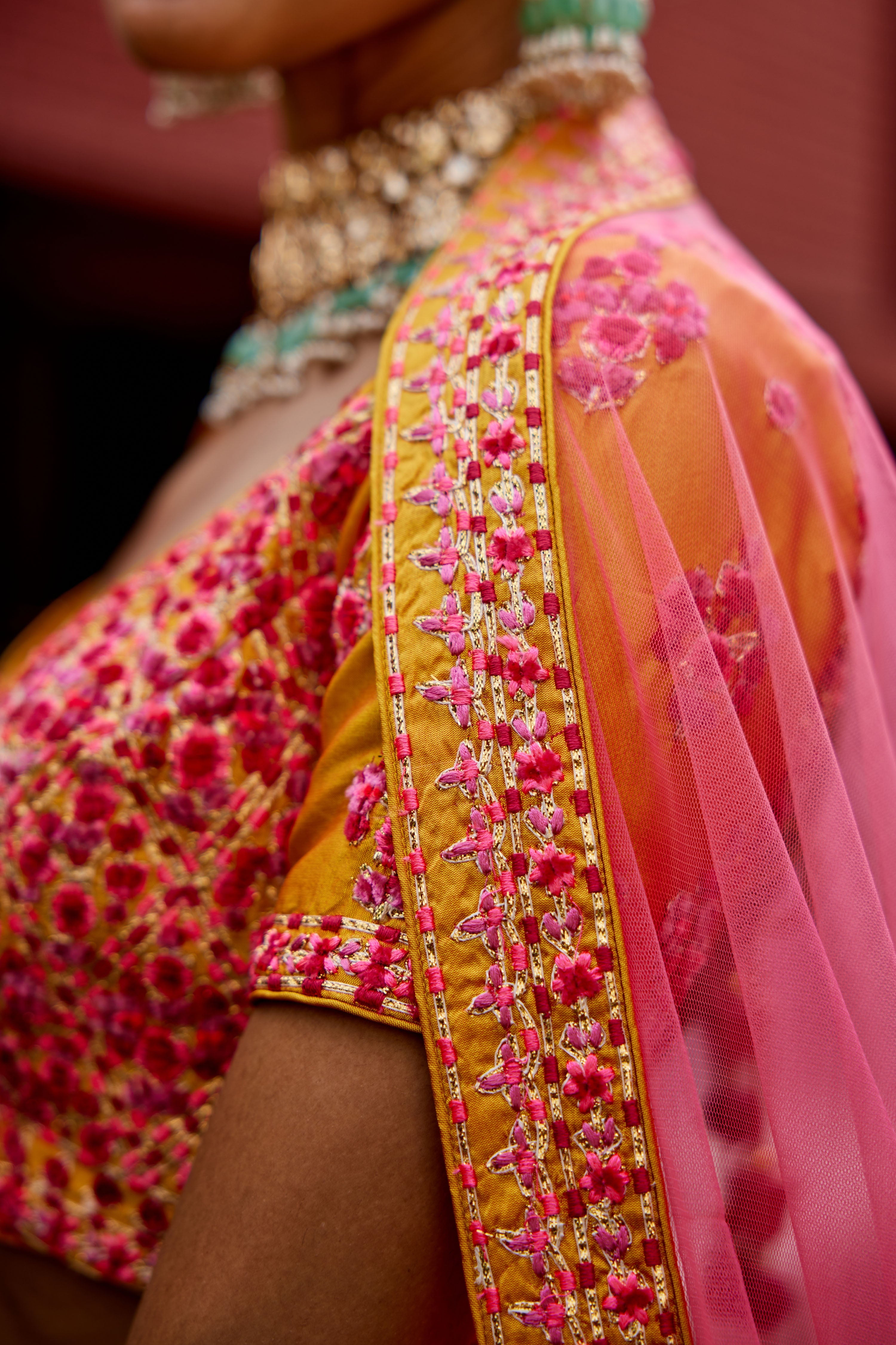 Pink-Yellow Lehenga Set