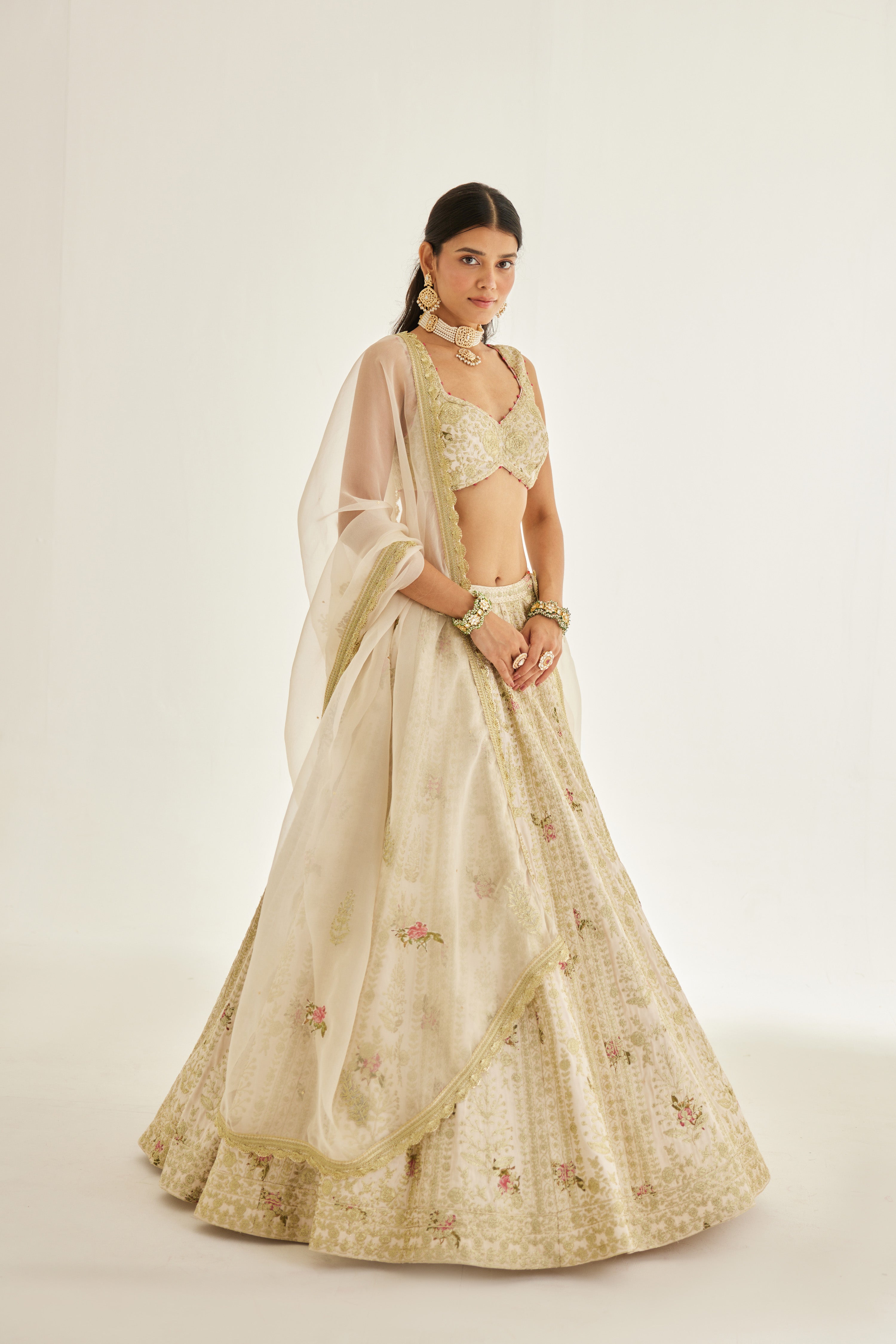 Papyrus White Lehenga Set