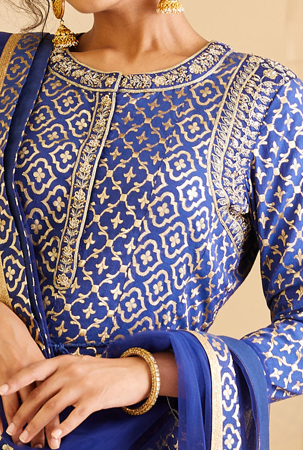 Royal Blue Anarkali Set