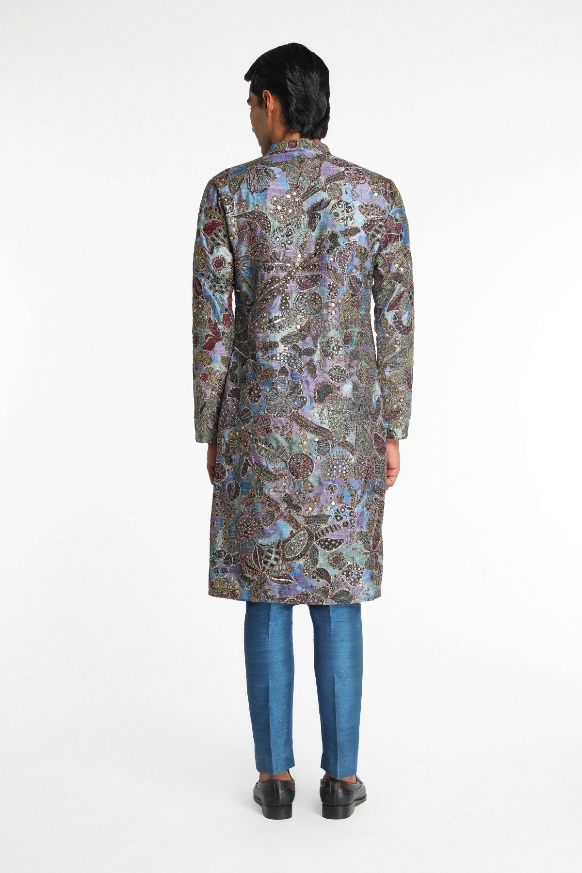 Vortex - Sapphire Blue Raw Silk Kurta Set