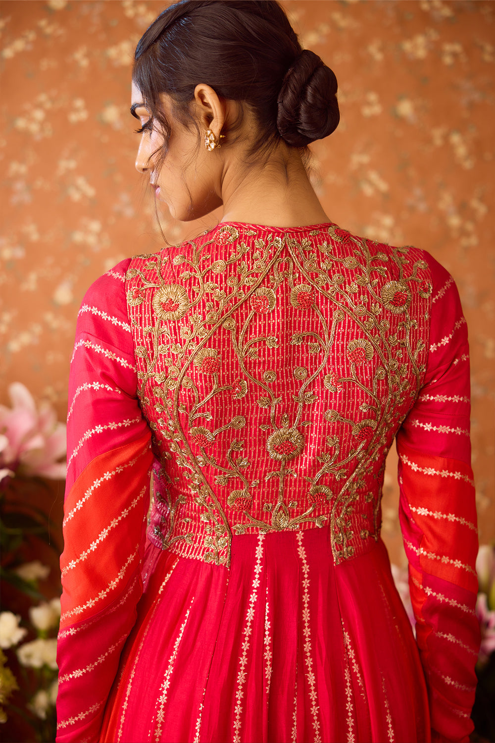 Mandarin Maroon Anarkali Set