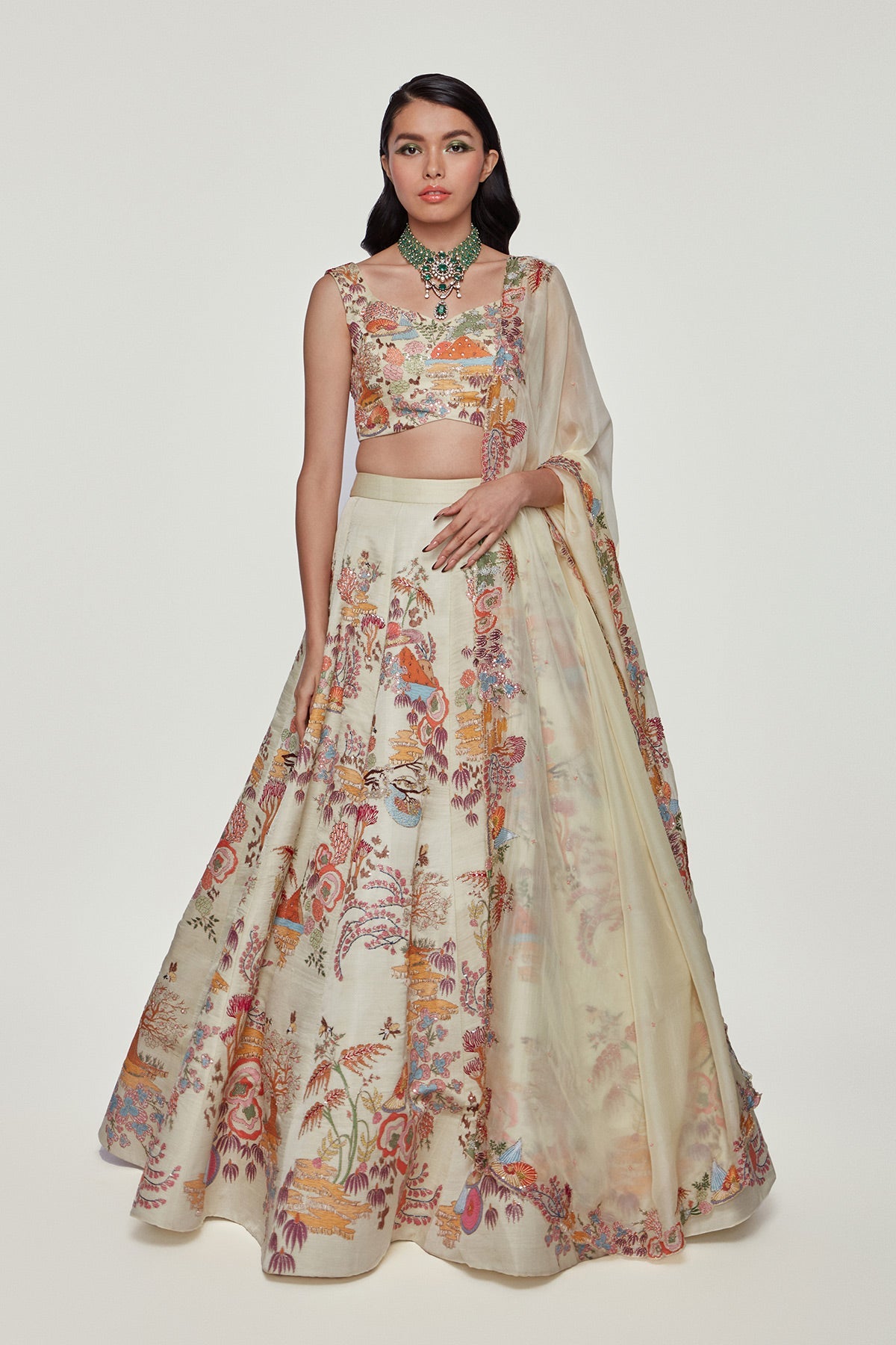 Belleza - Ivory Silk Lehenga Set