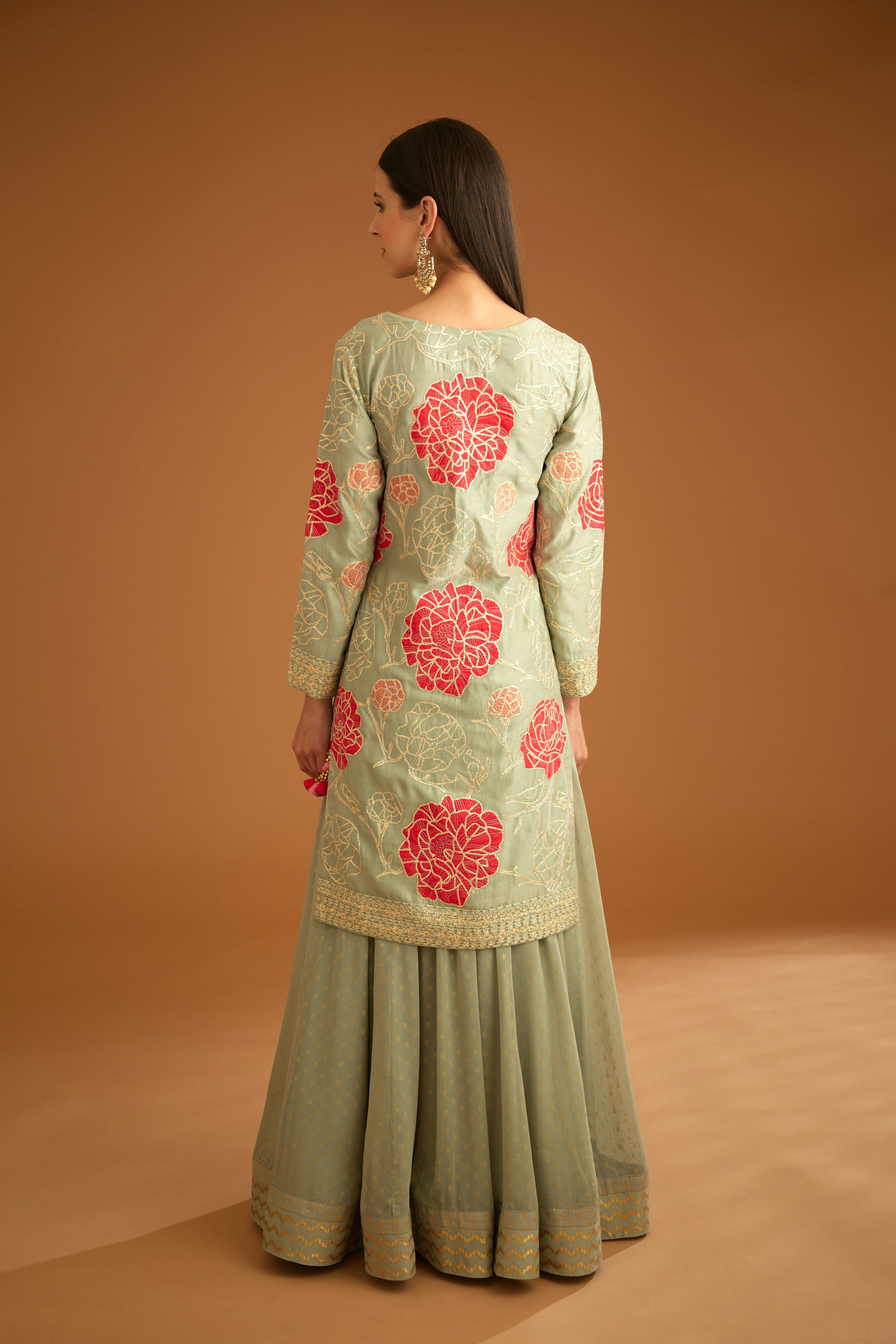 Smokey Blue Sharara Set