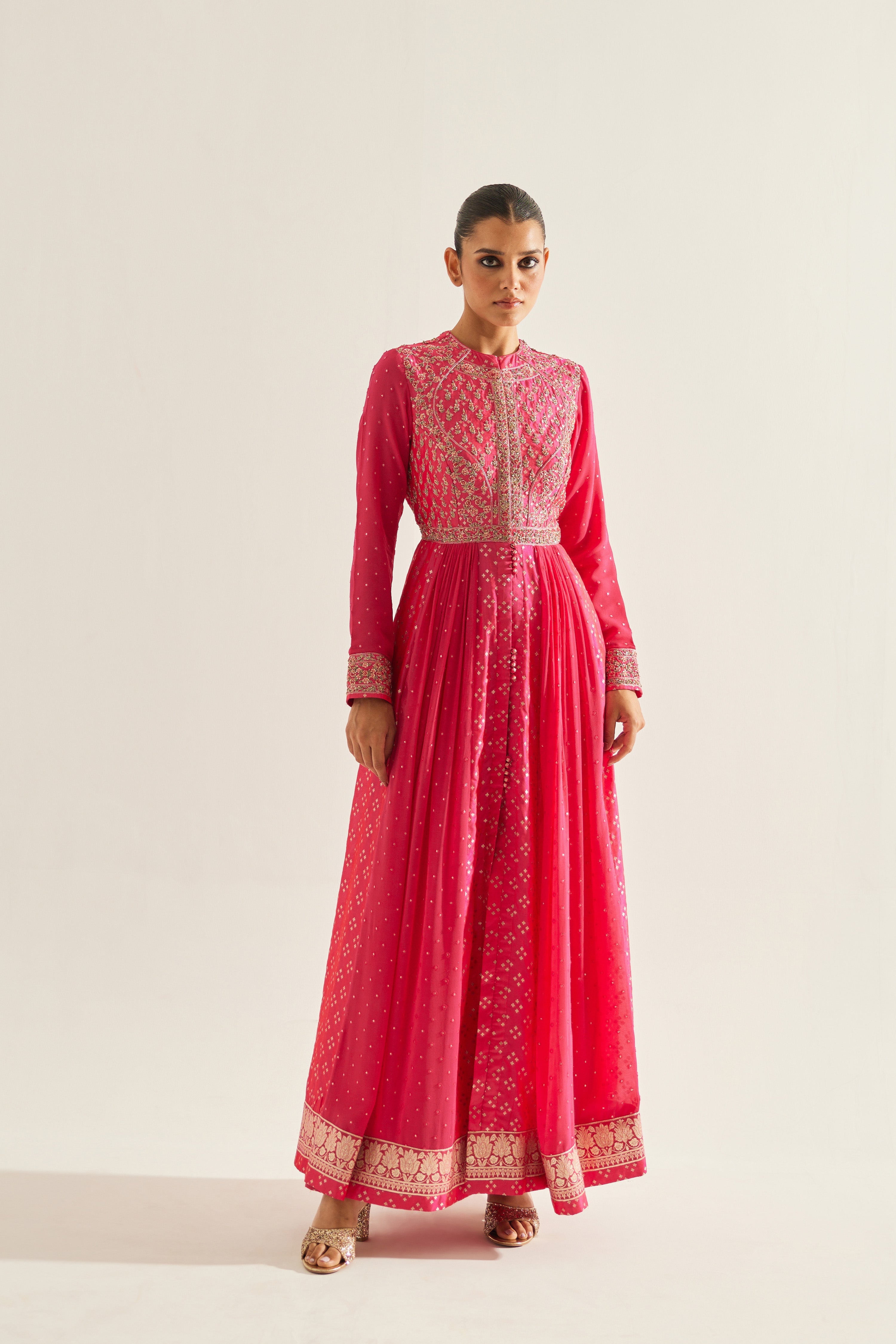 Fuchsia Anarkali Set