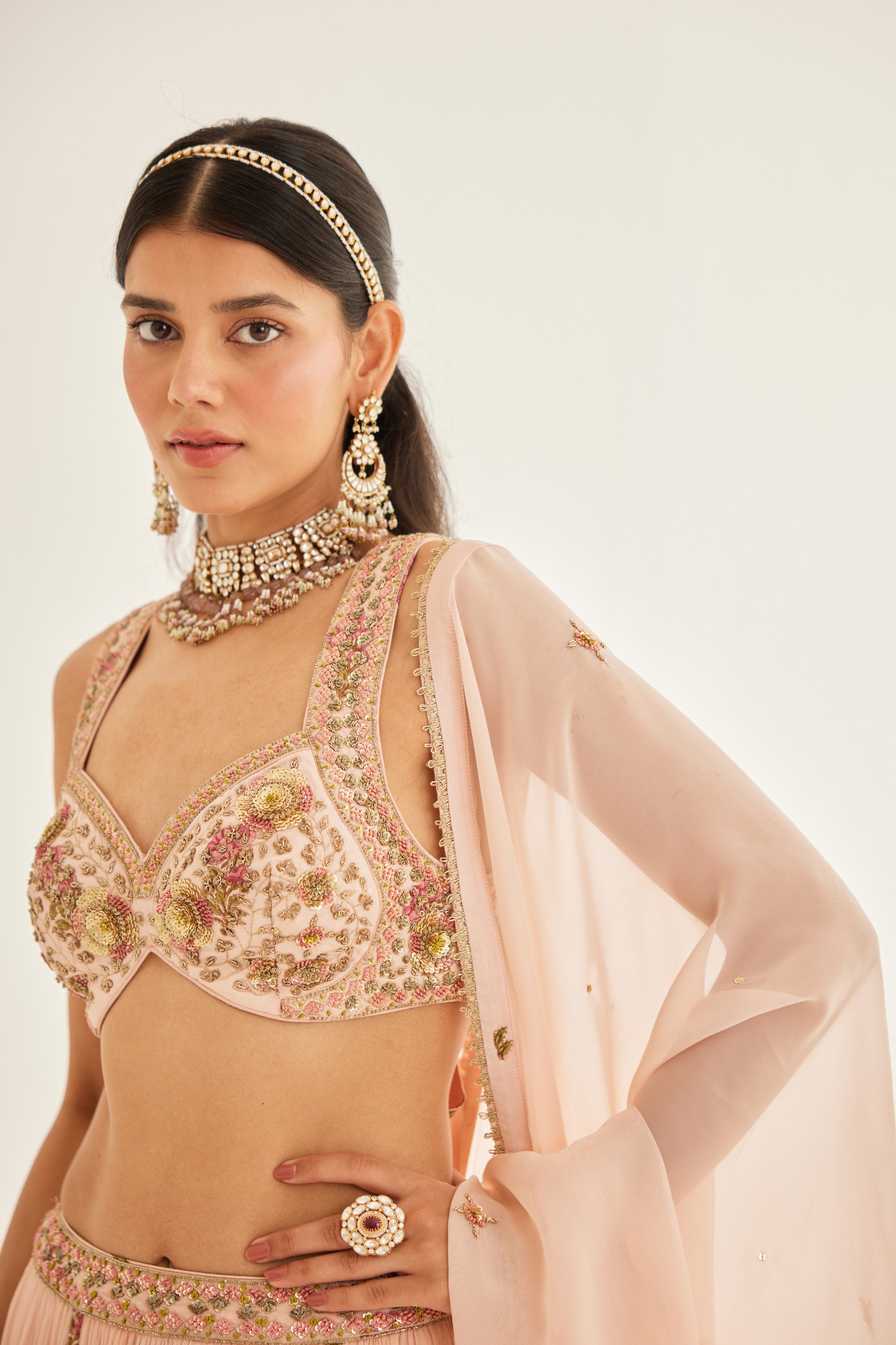Shell Pink Lehenga Set