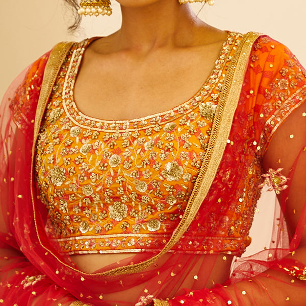 Orange Lehenga Set