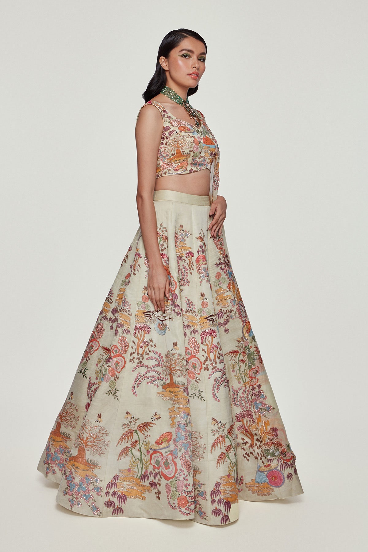 Belleza - Ivory Silk Lehenga Set