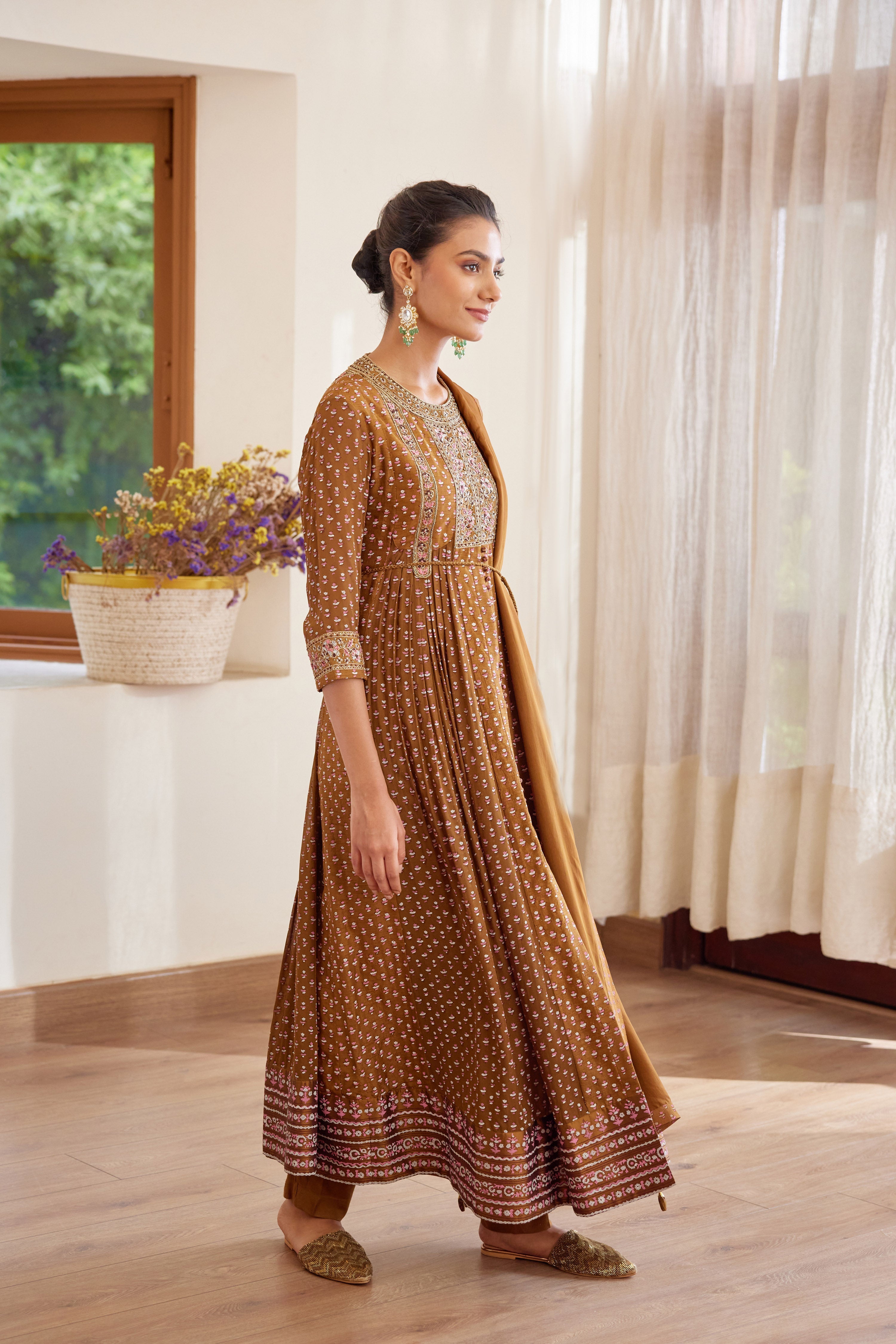 Brown Anarkali Set