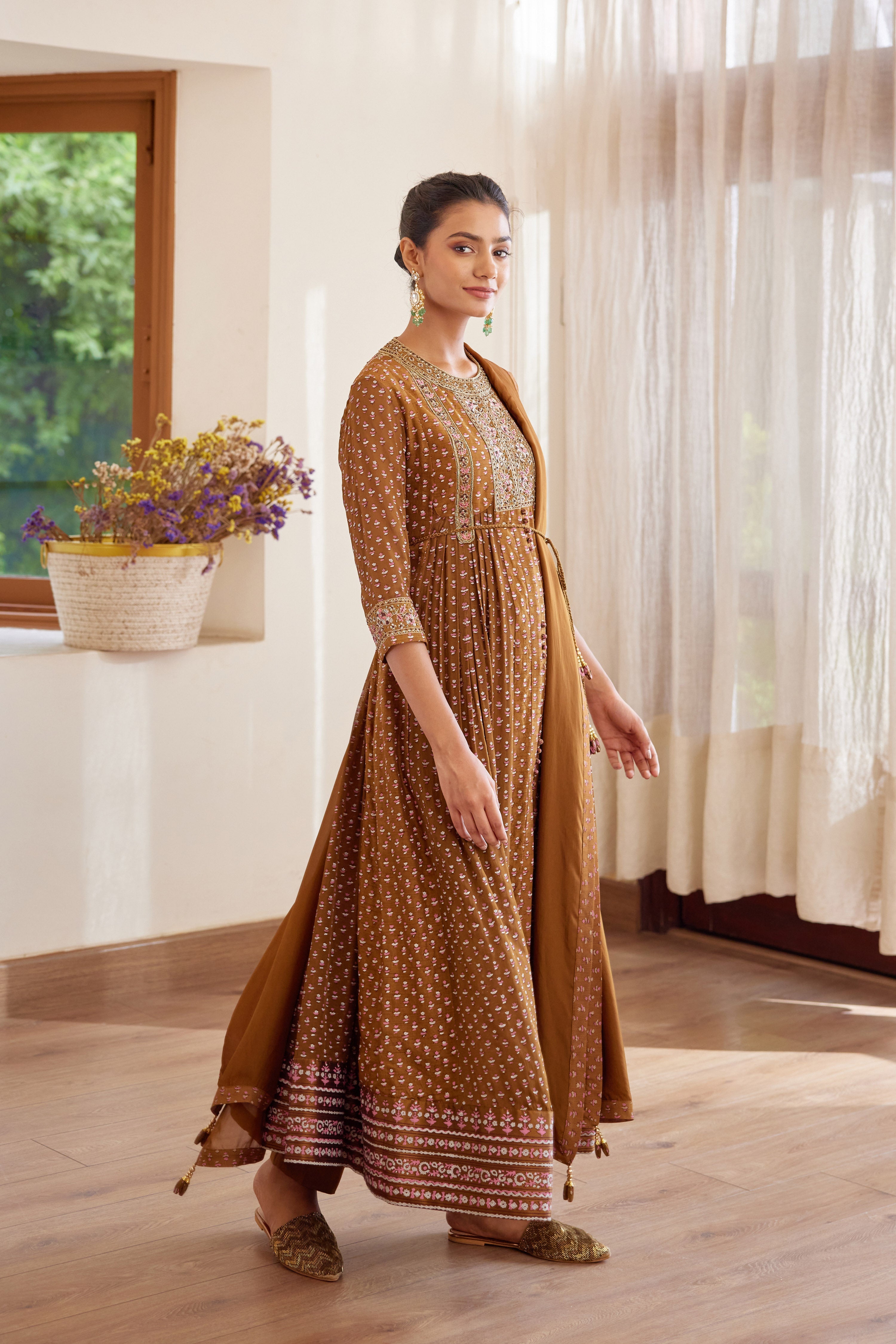Brown Anarkali Set