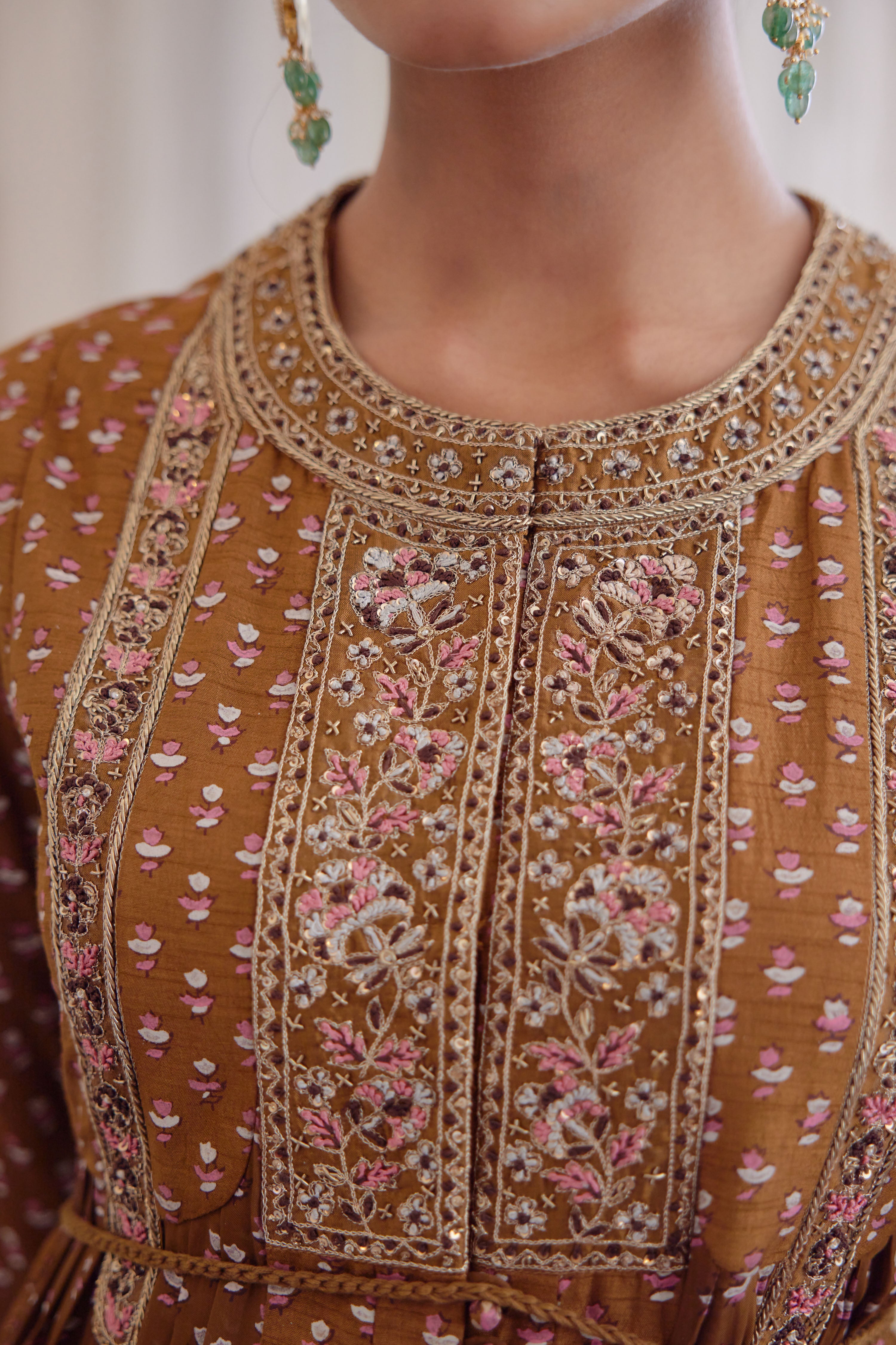 Brown Anarkali Set