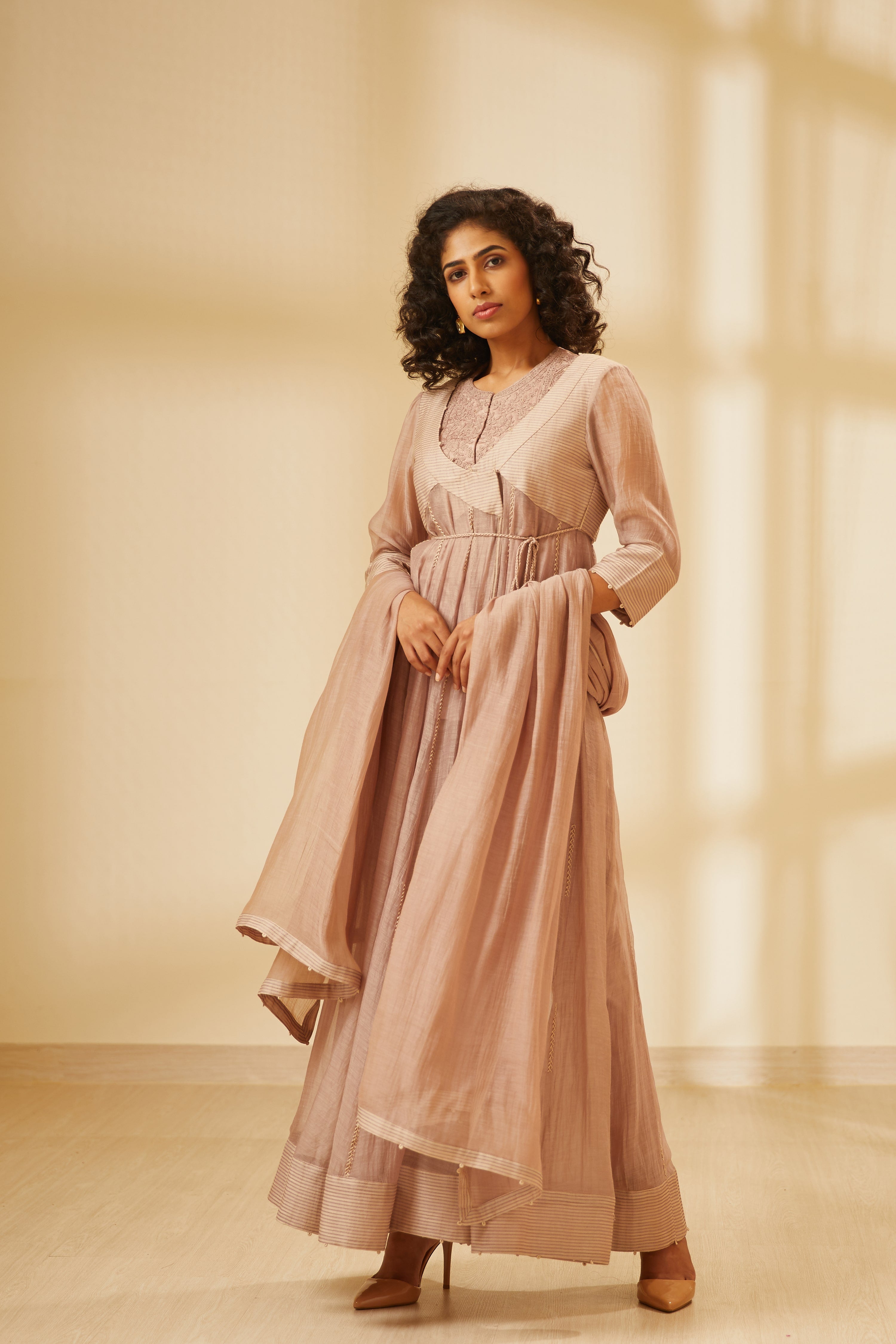 Old Rose Pink Angrakha Set