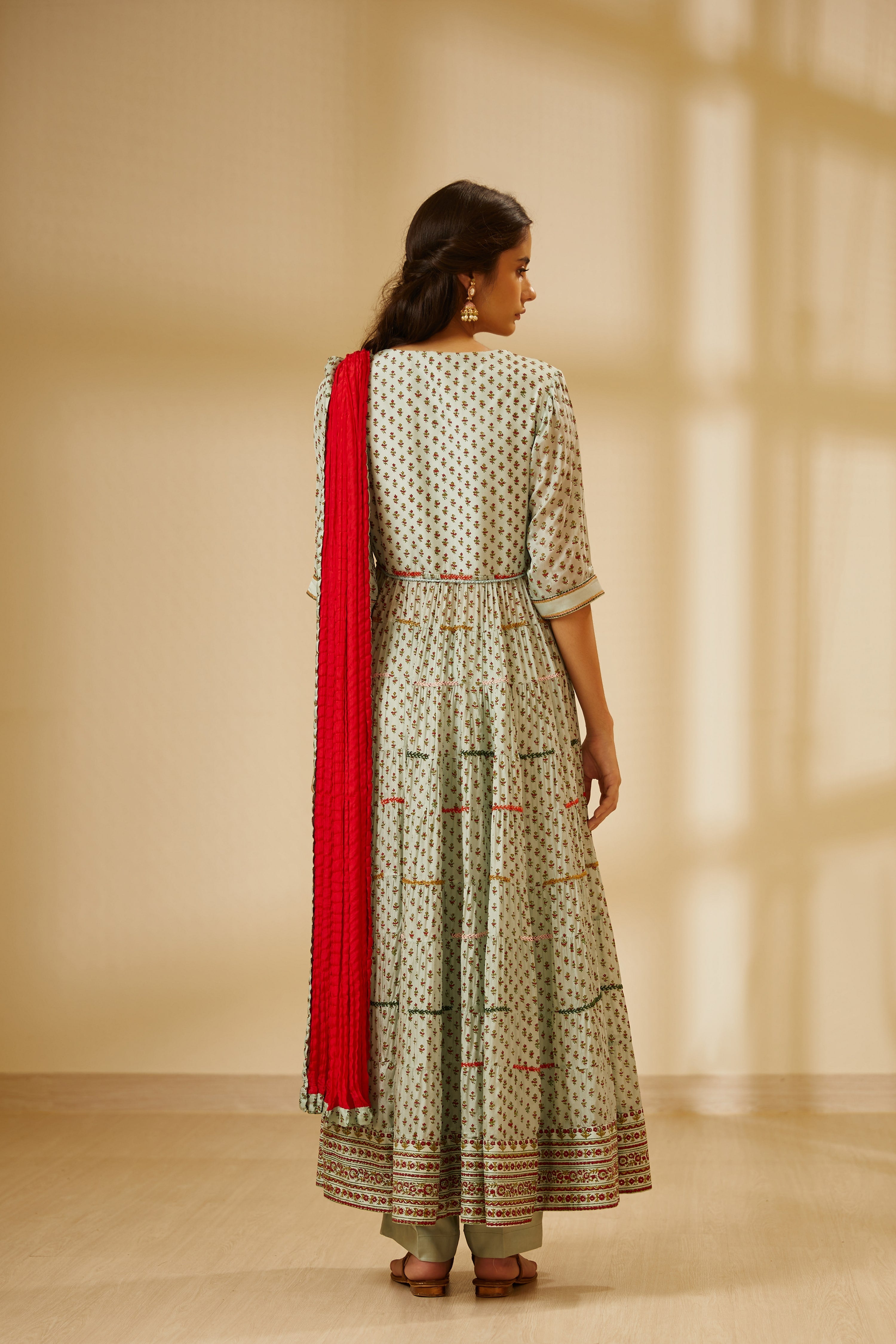 Light Sea Green Anarkali Set