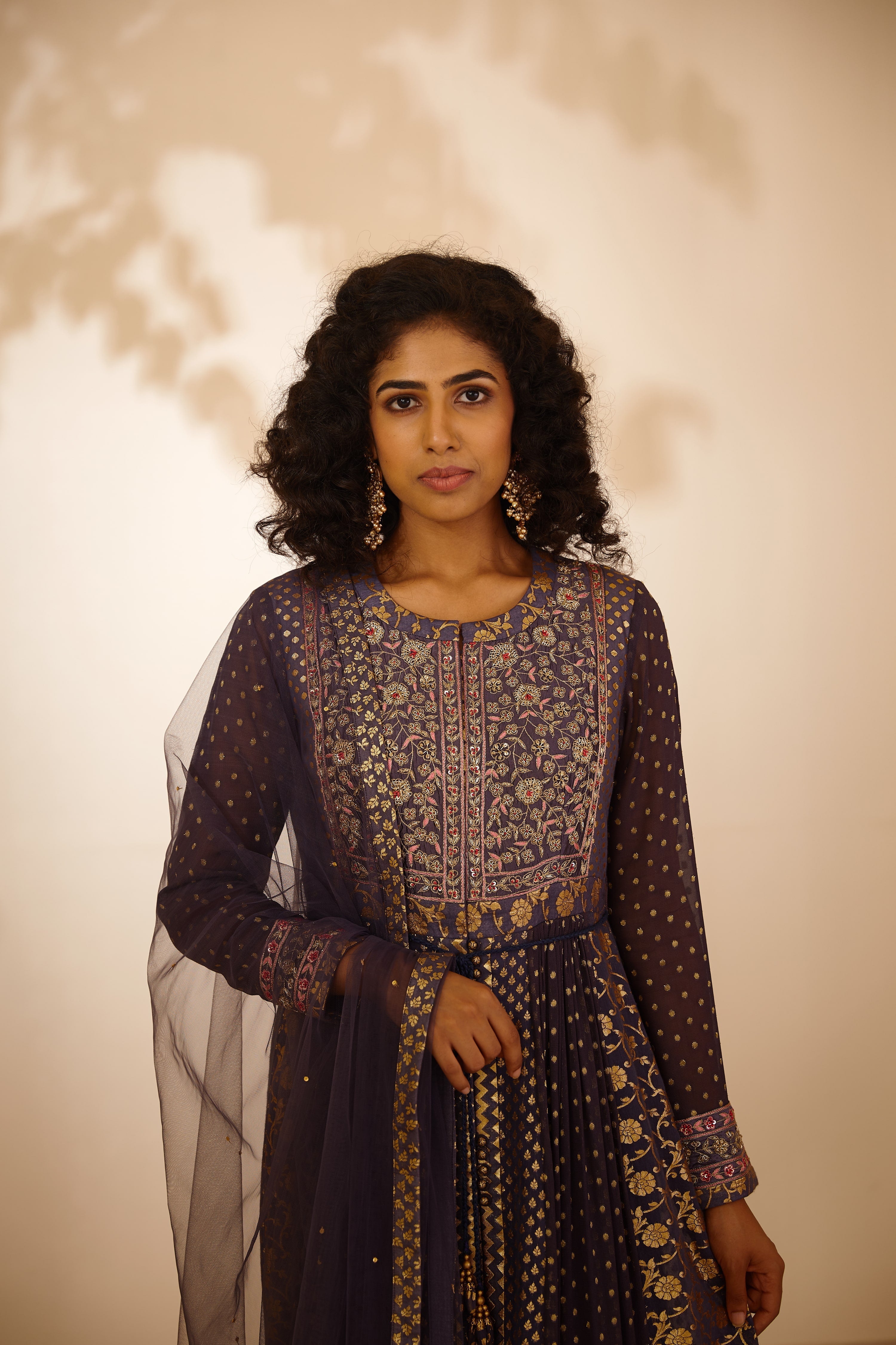 Purple Anarkali Set