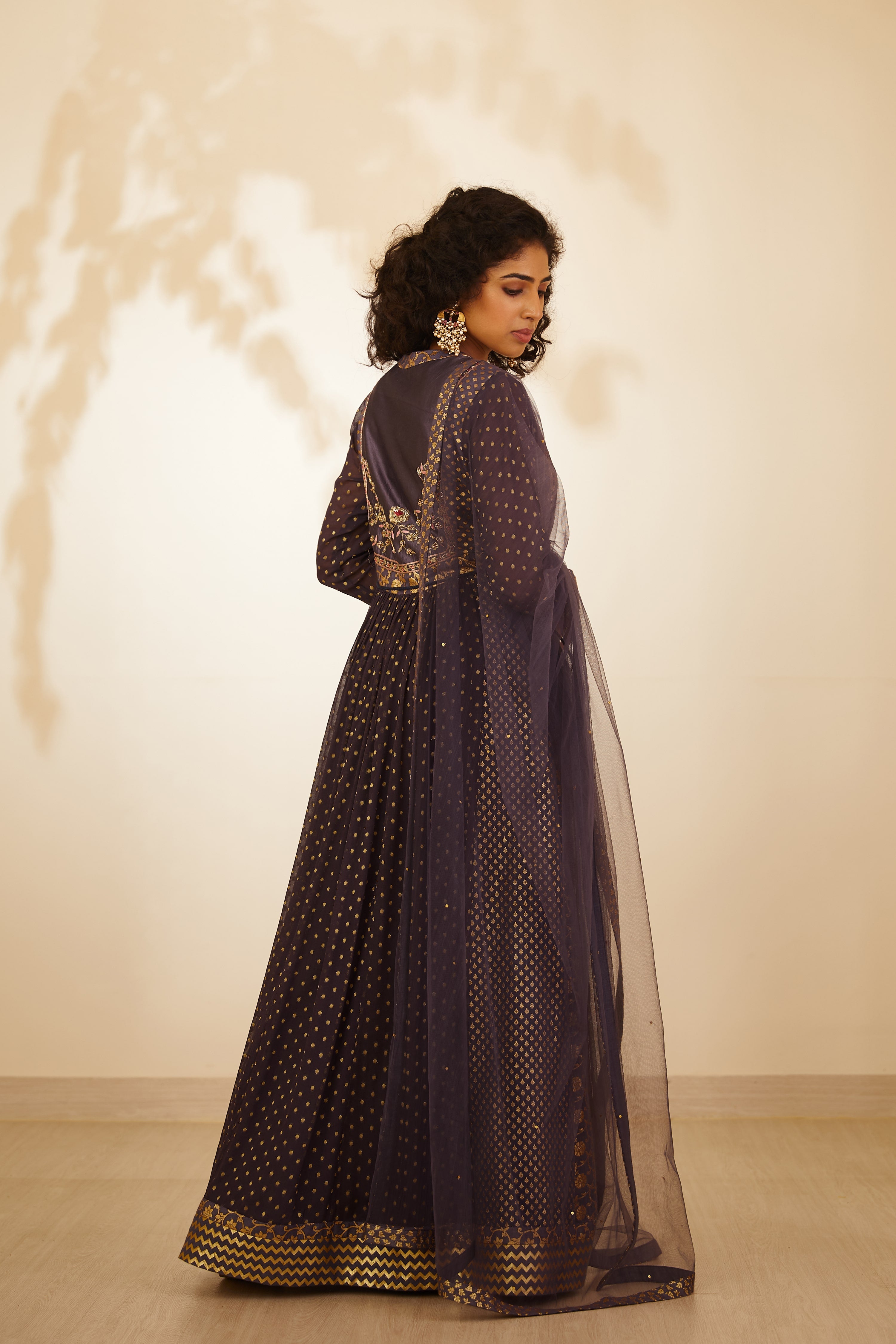 Purple Anarkali Set