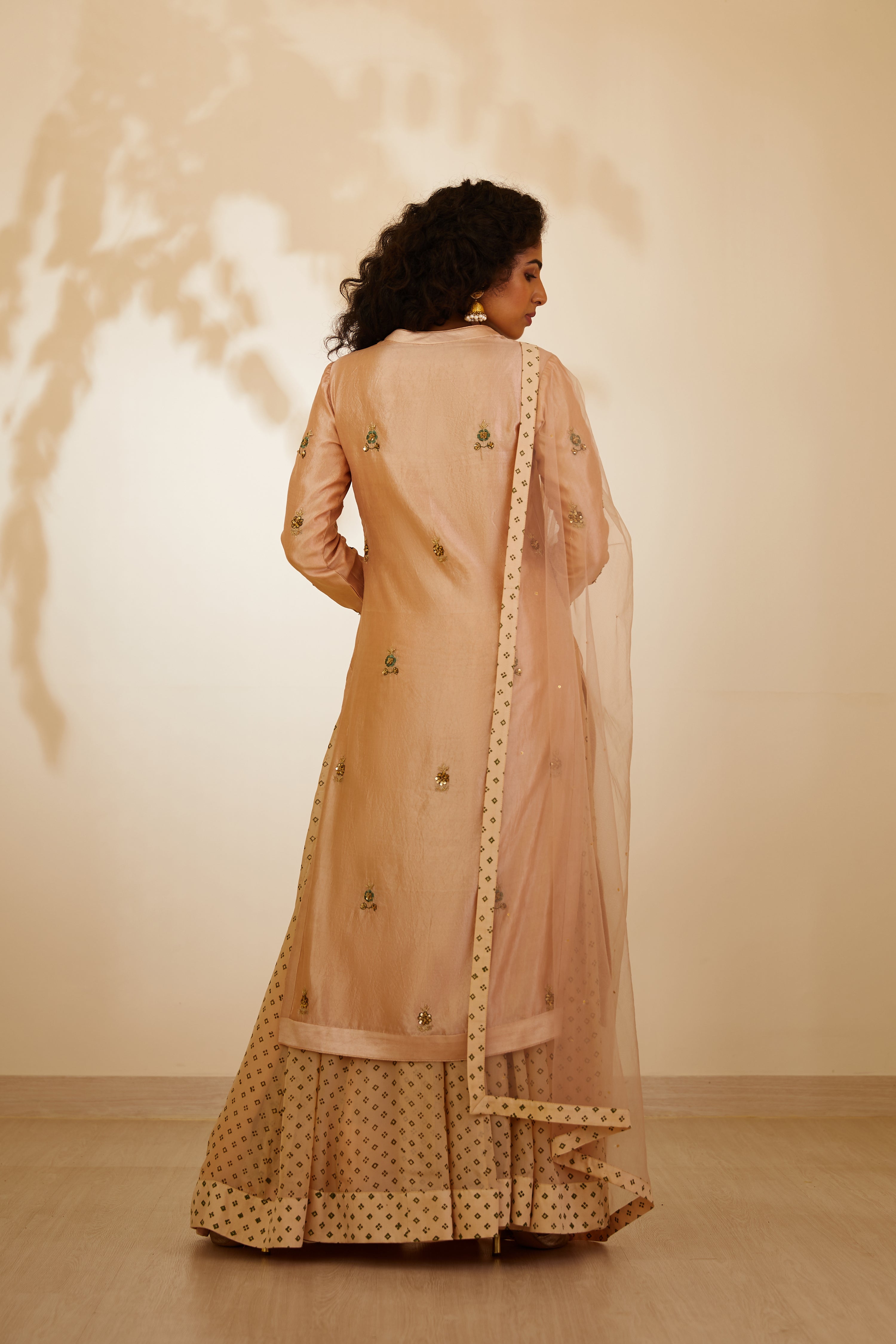 Beige Kurta & Skirt Set