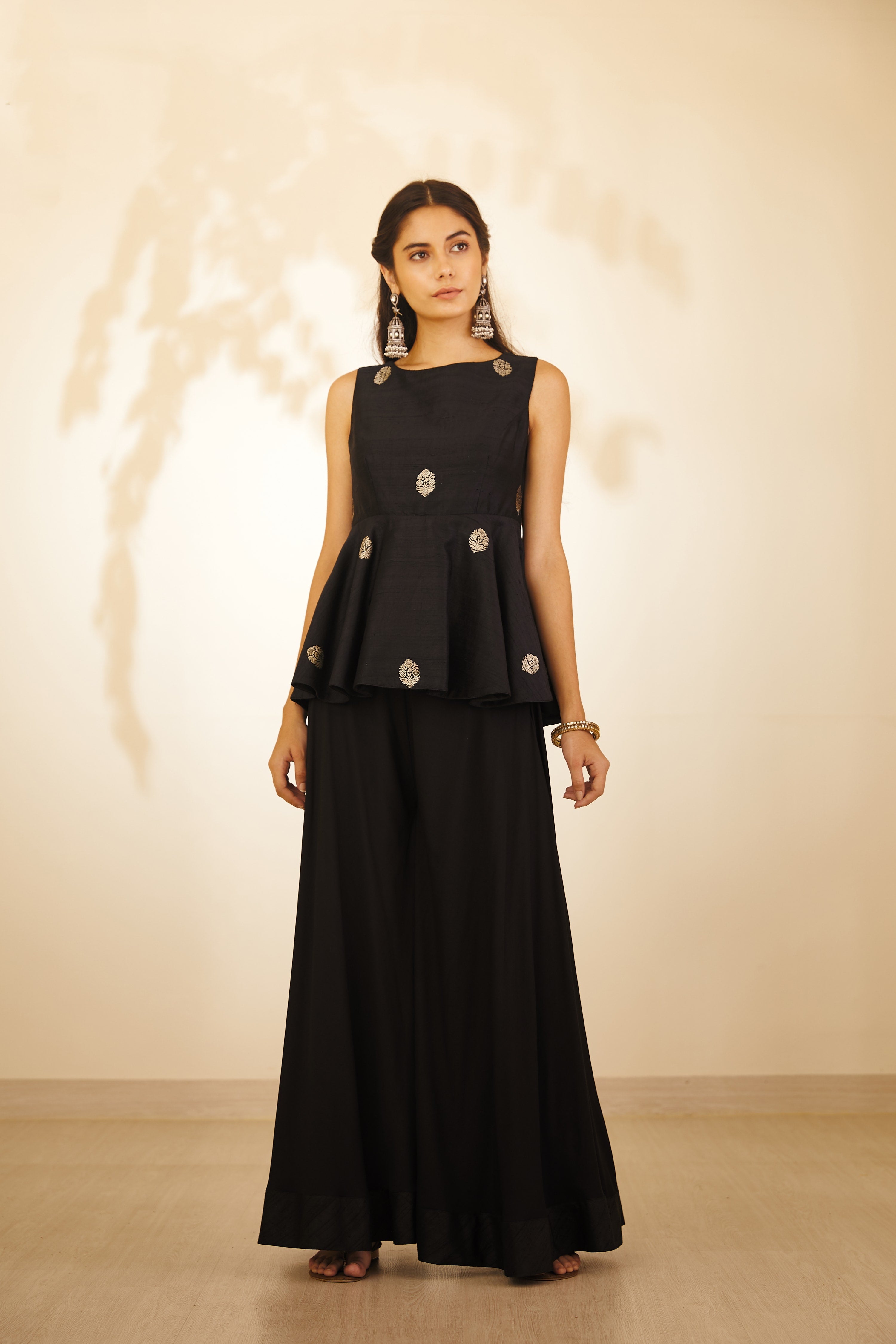 Black Top & Flared Trousers