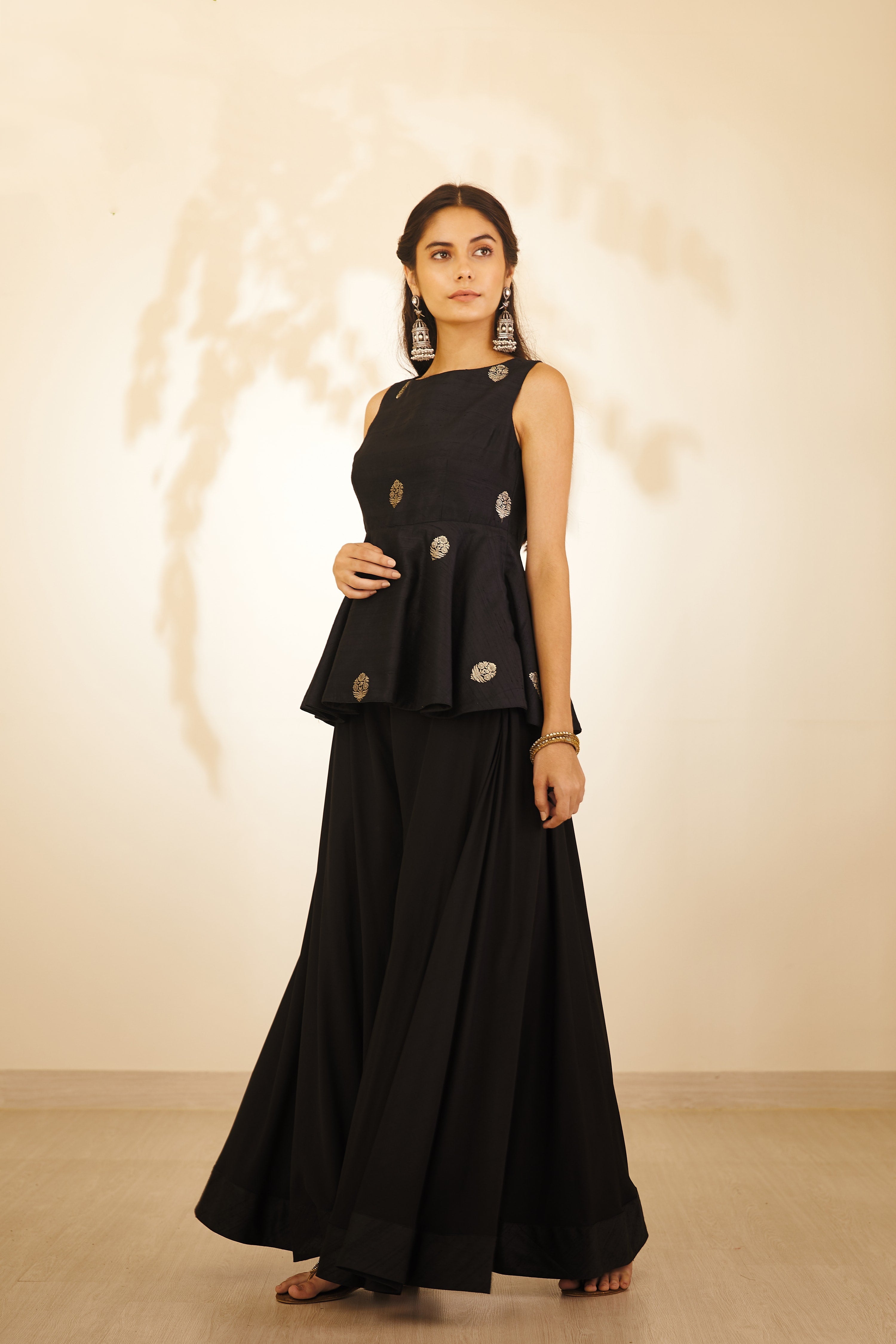 Black Top & Flared Trousers