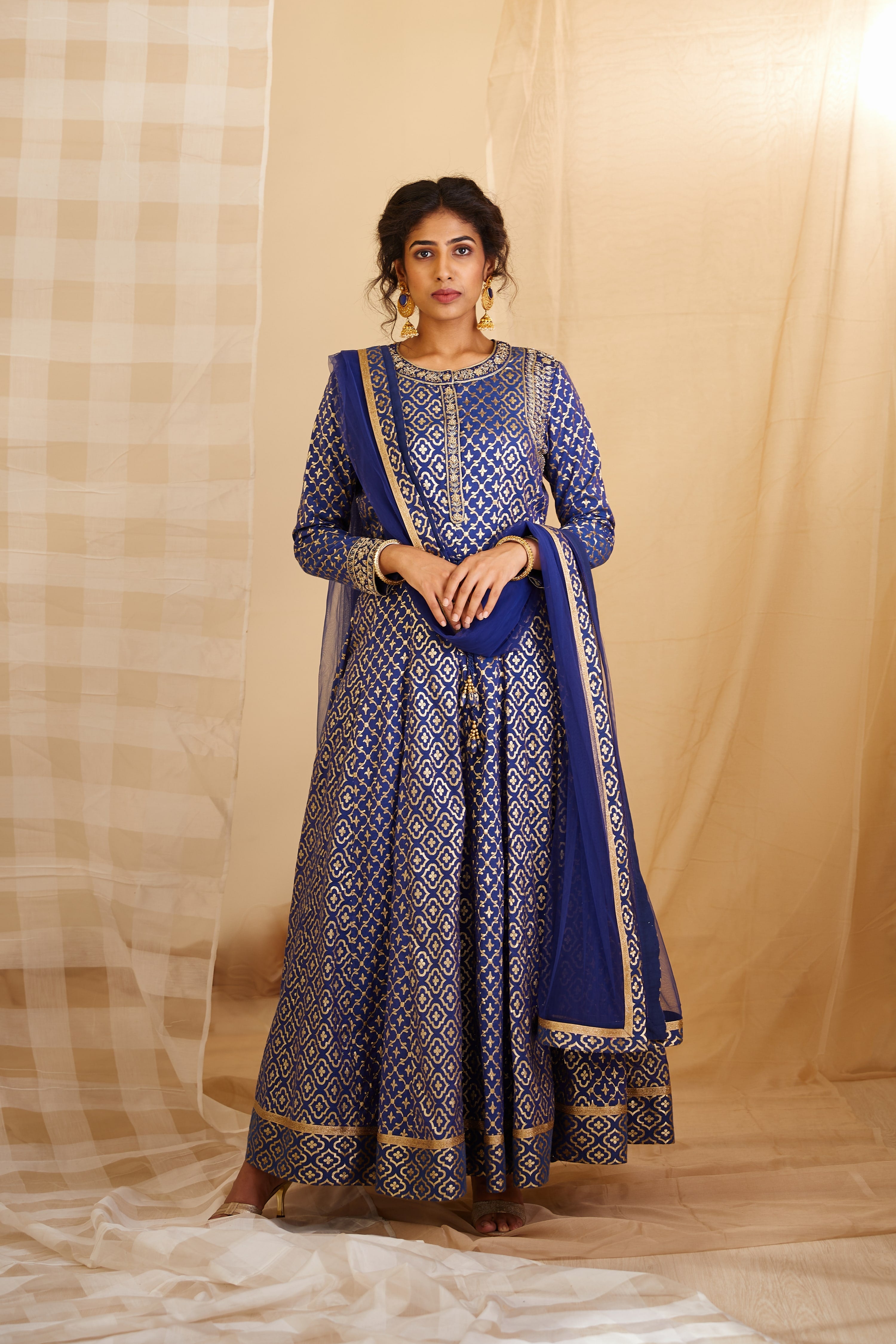 Royal Blue Anarkali Set