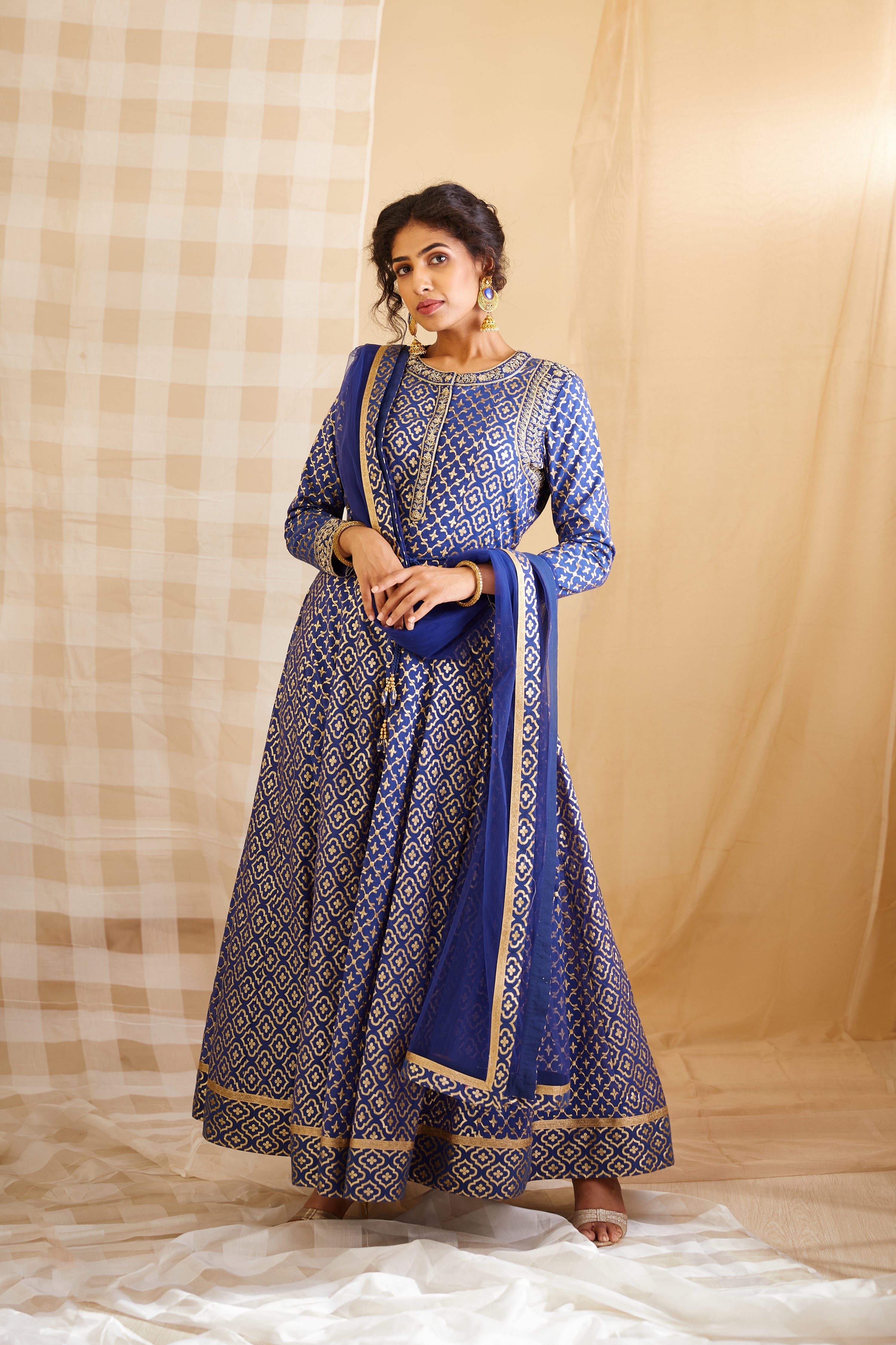 Royal Blue Anarkali Set