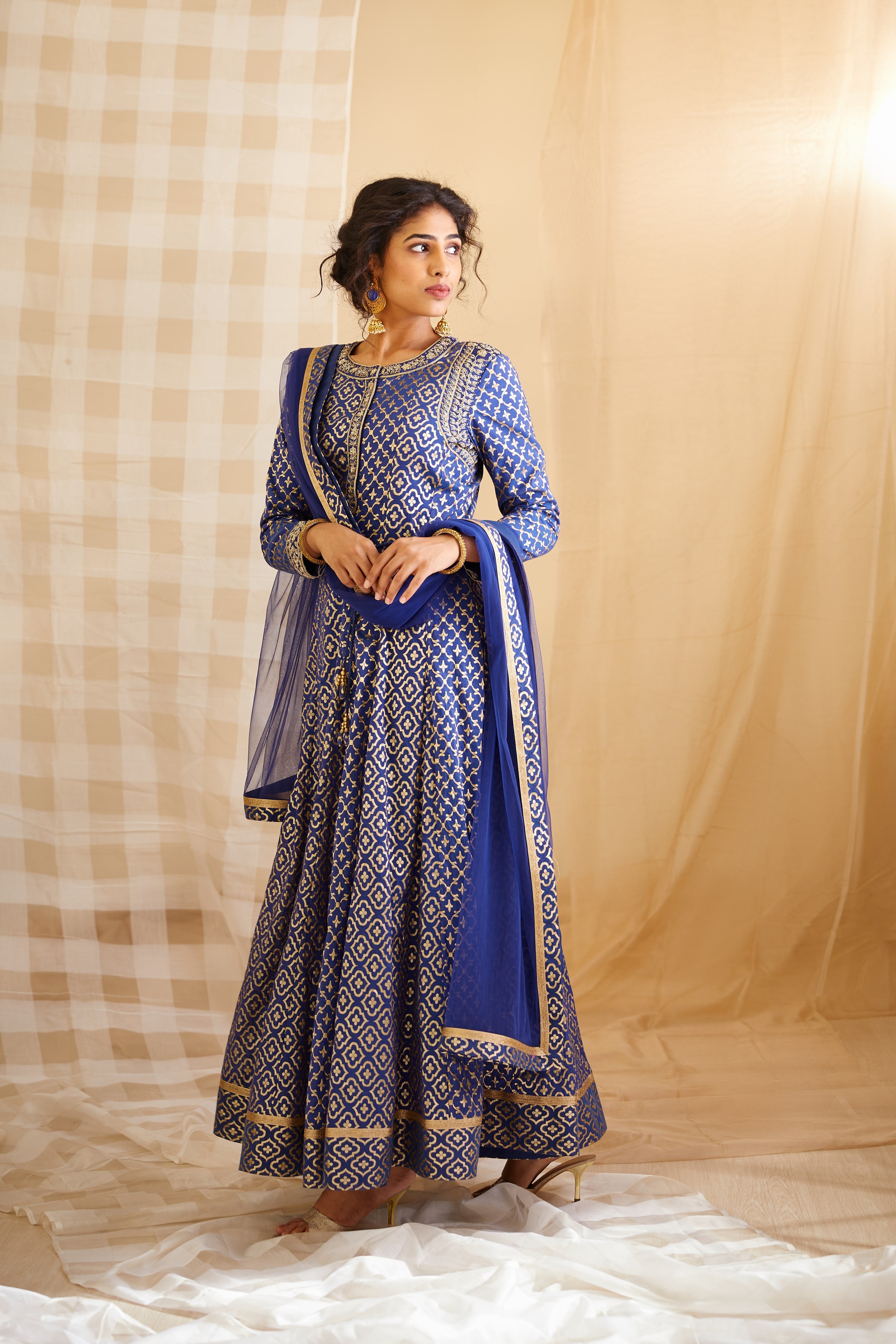 Royal Blue Anarkali Set