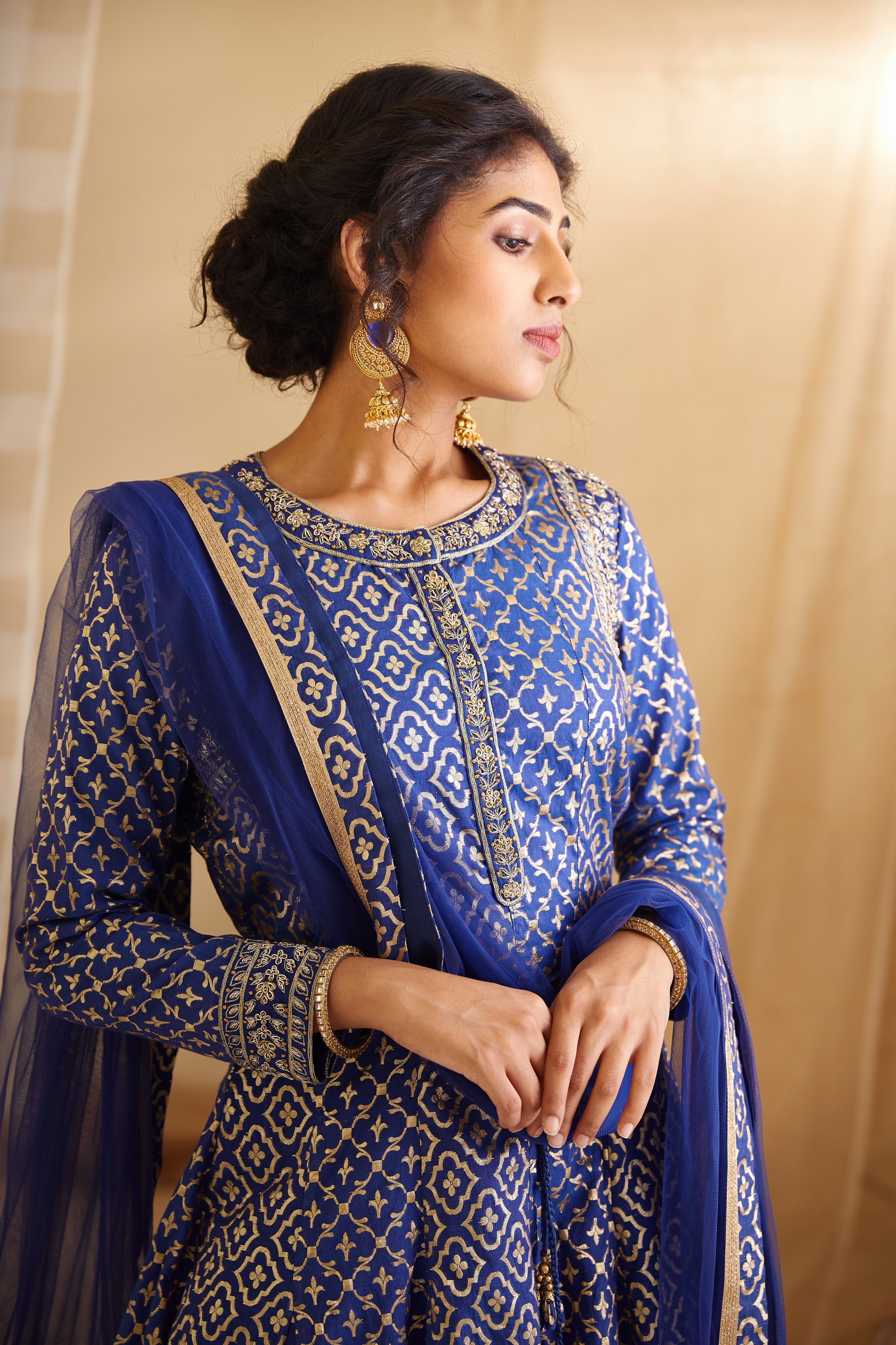 Royal Blue Anarkali Set