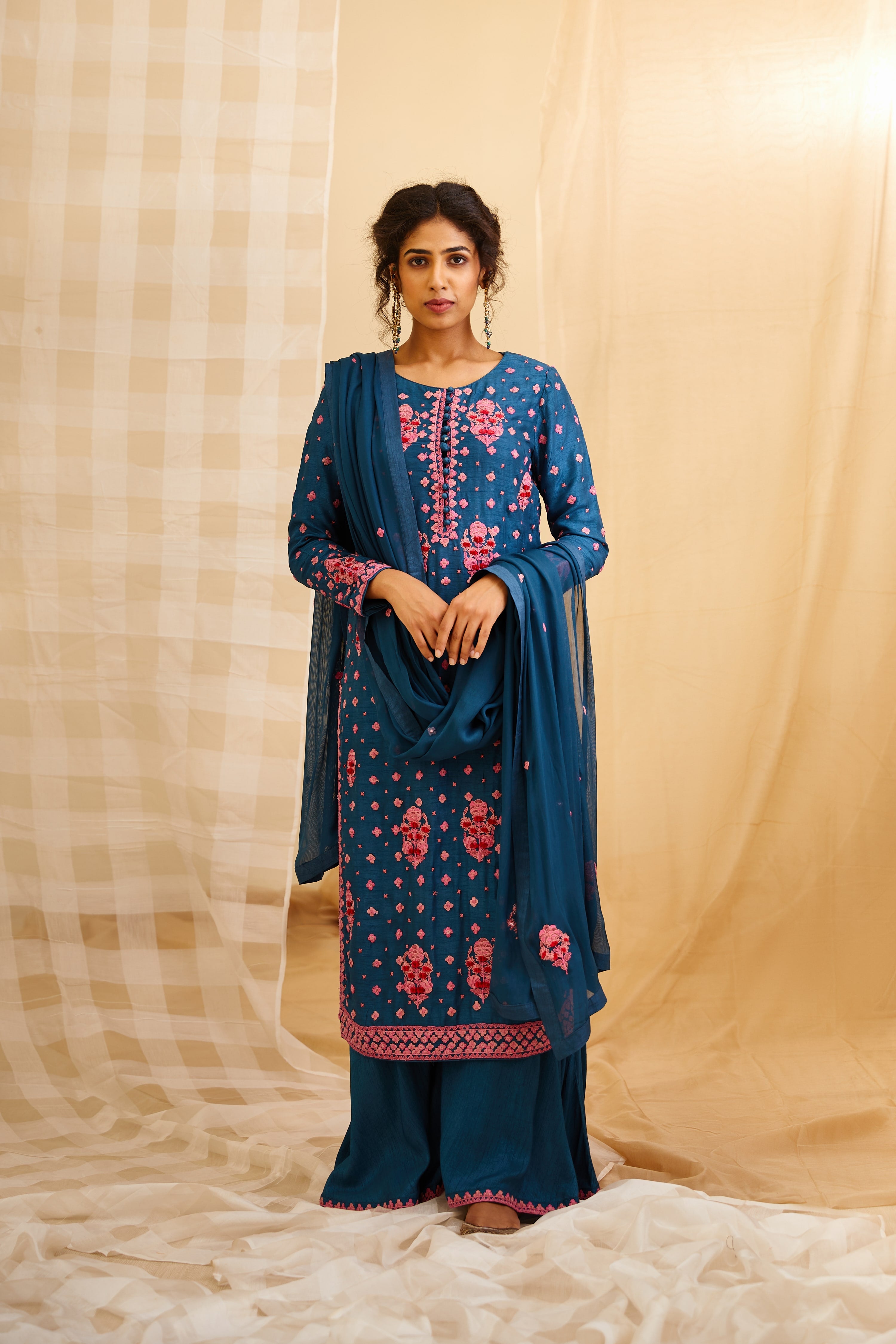 Teal Blue Kurta Set