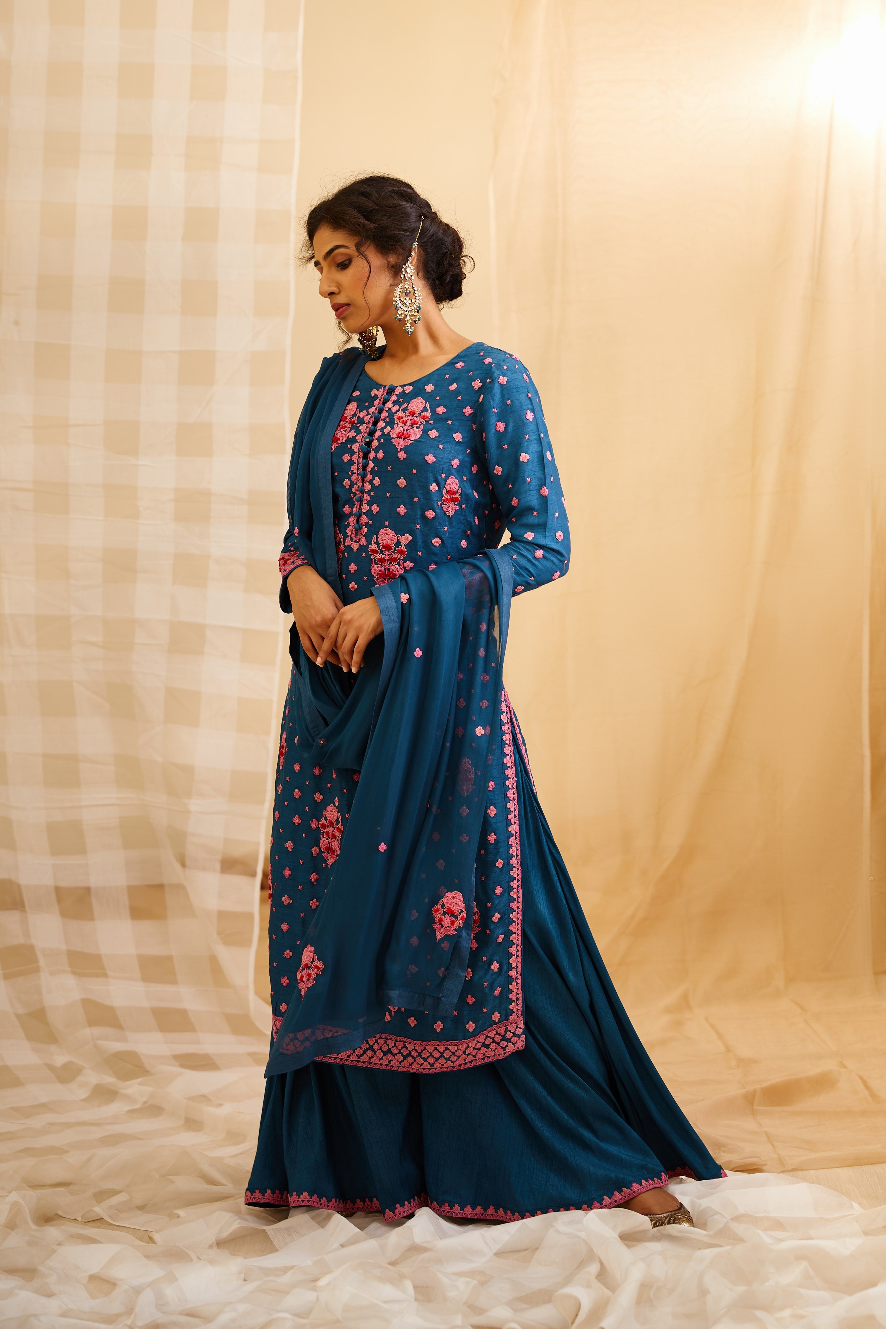 Teal Blue Kurta Set
