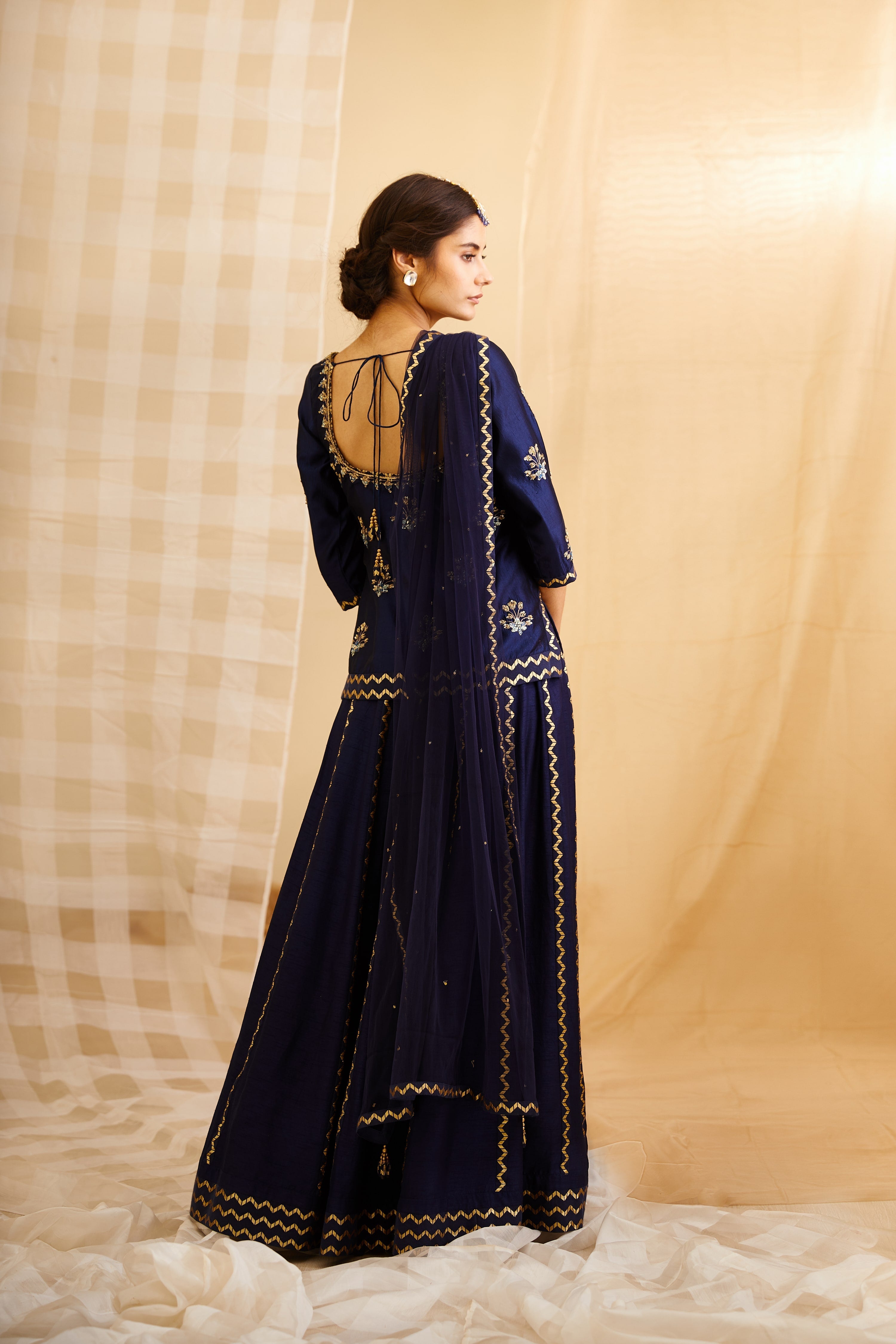 Navy Blue Lehenga Set
