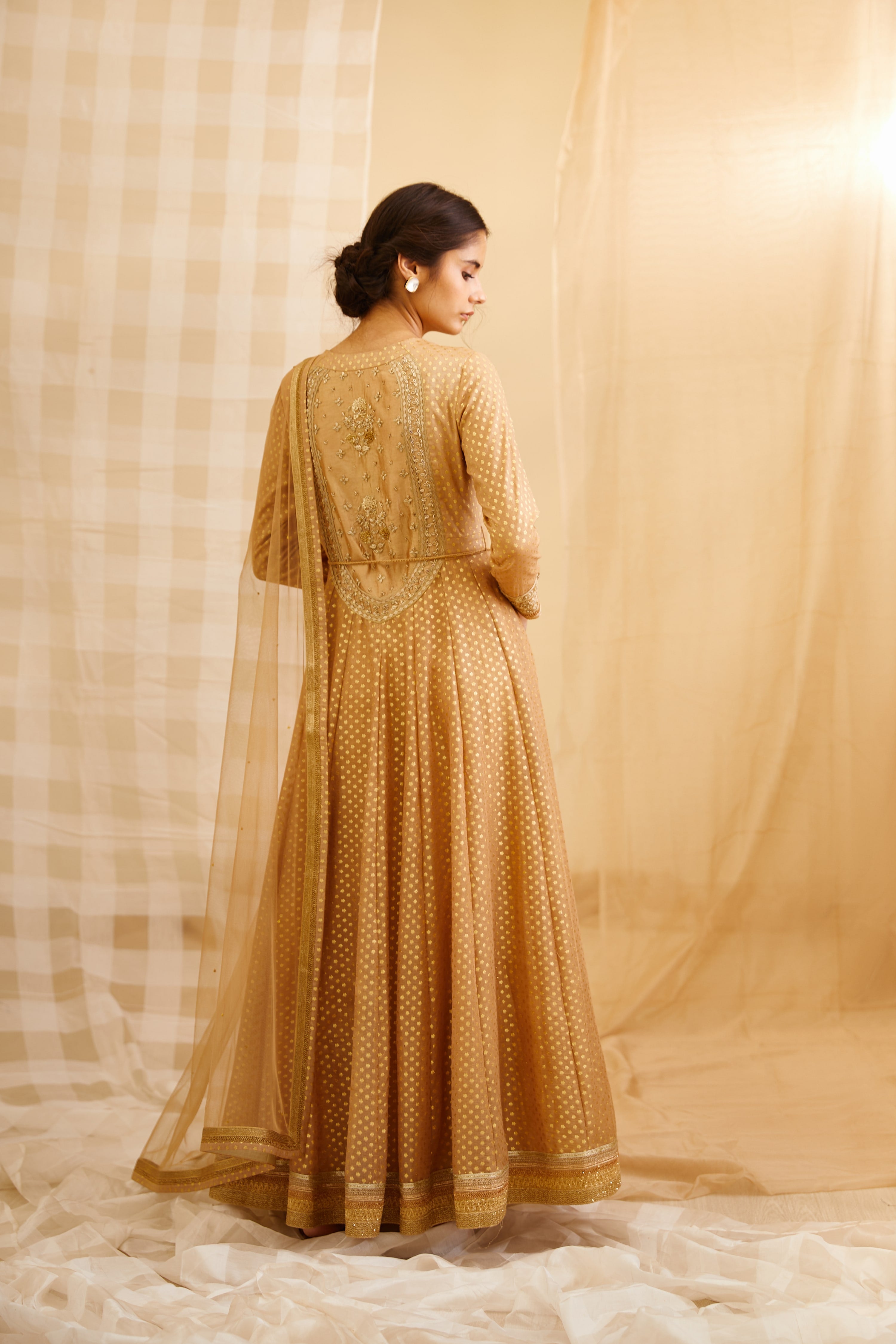 Gold Anarkali Set