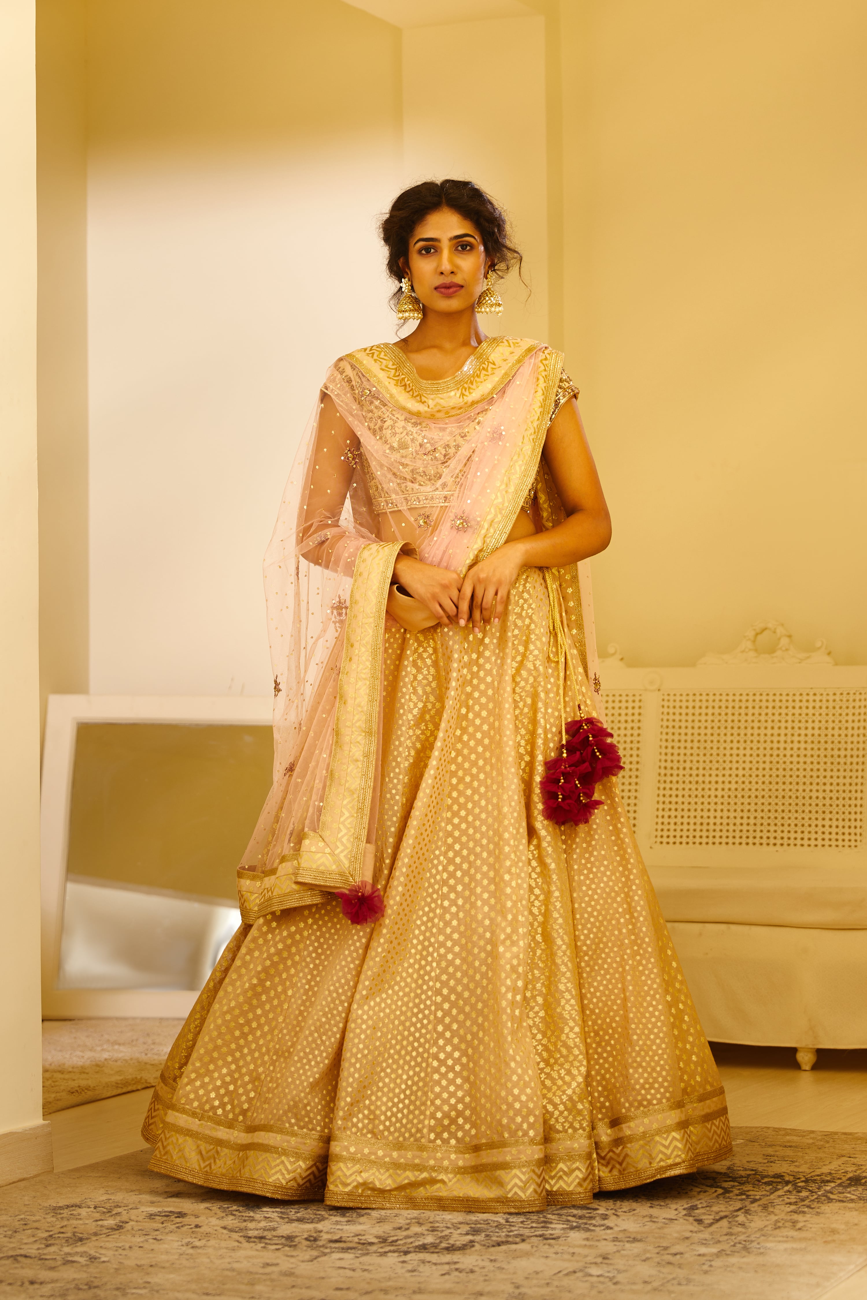 Coral Lehenga Set