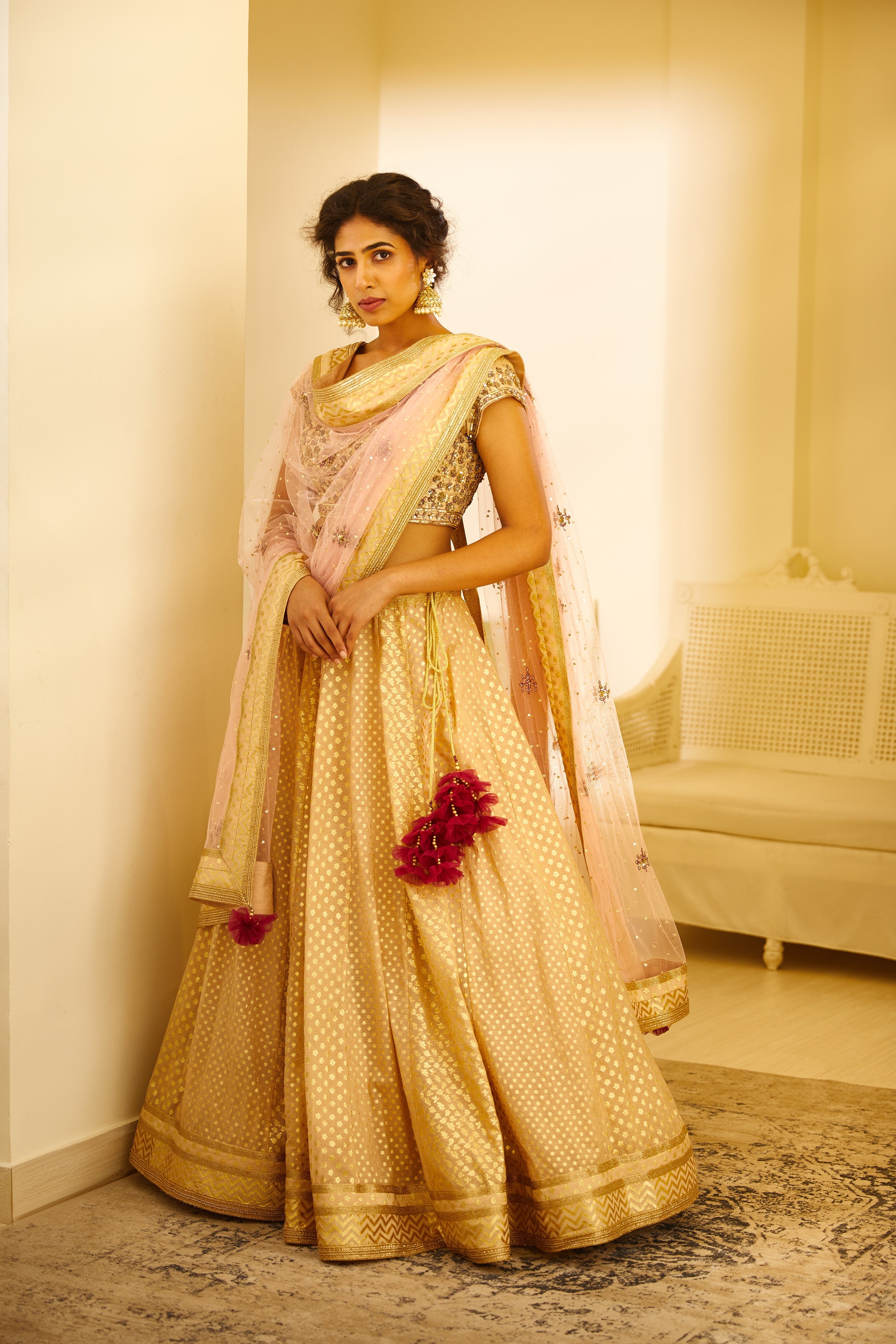Coral Lehenga Set