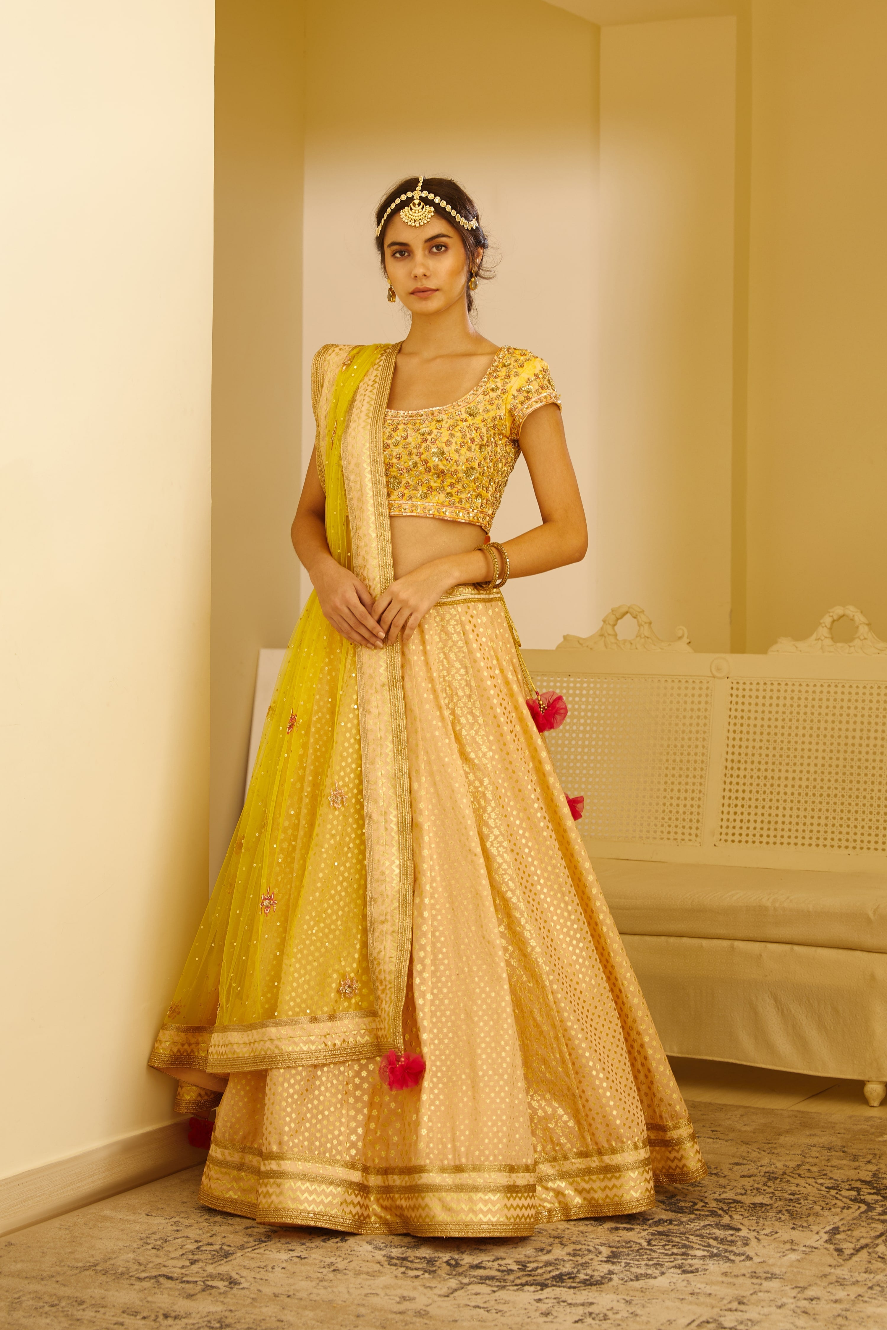 Beige Lehenga Set