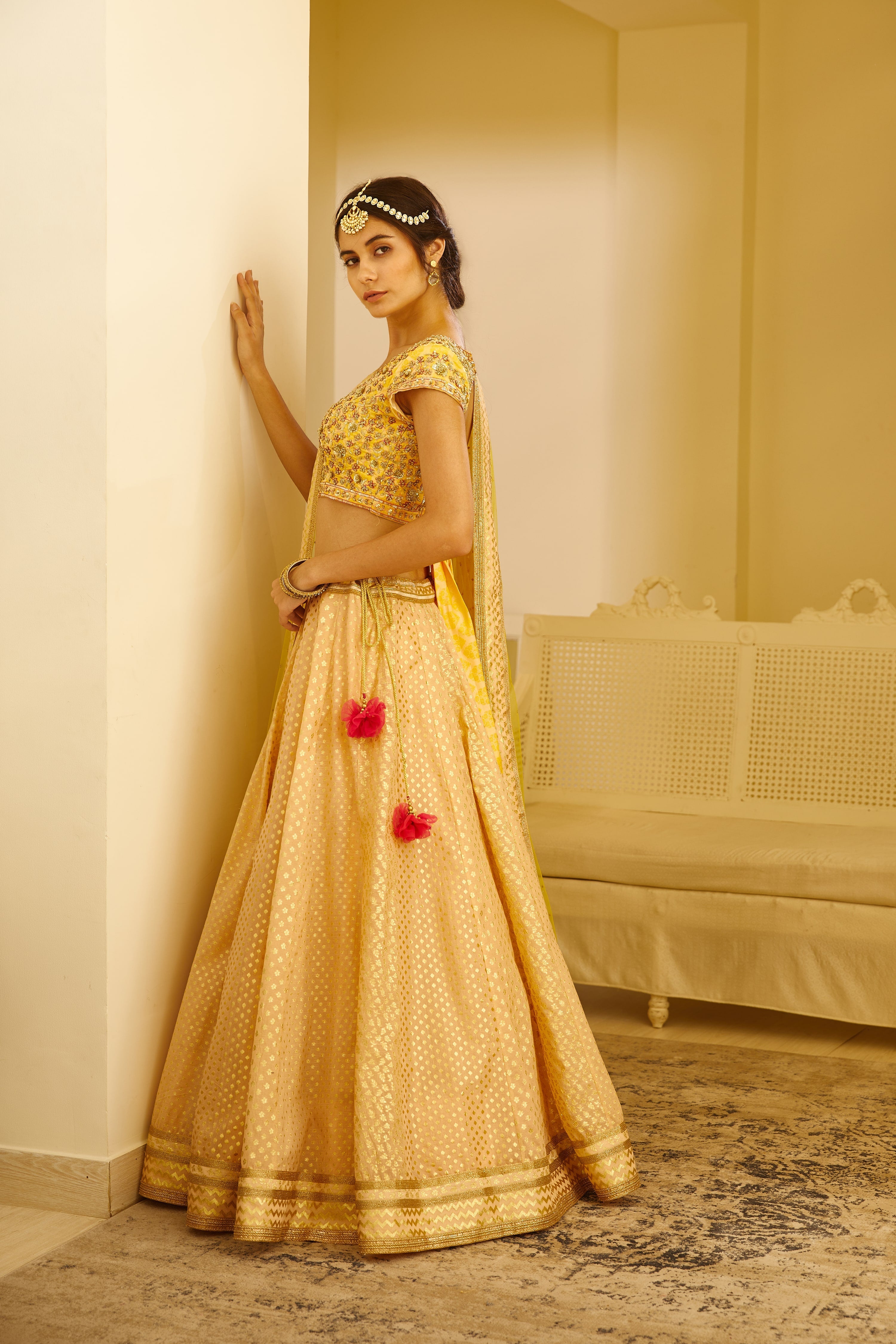 Beige Lehenga Set