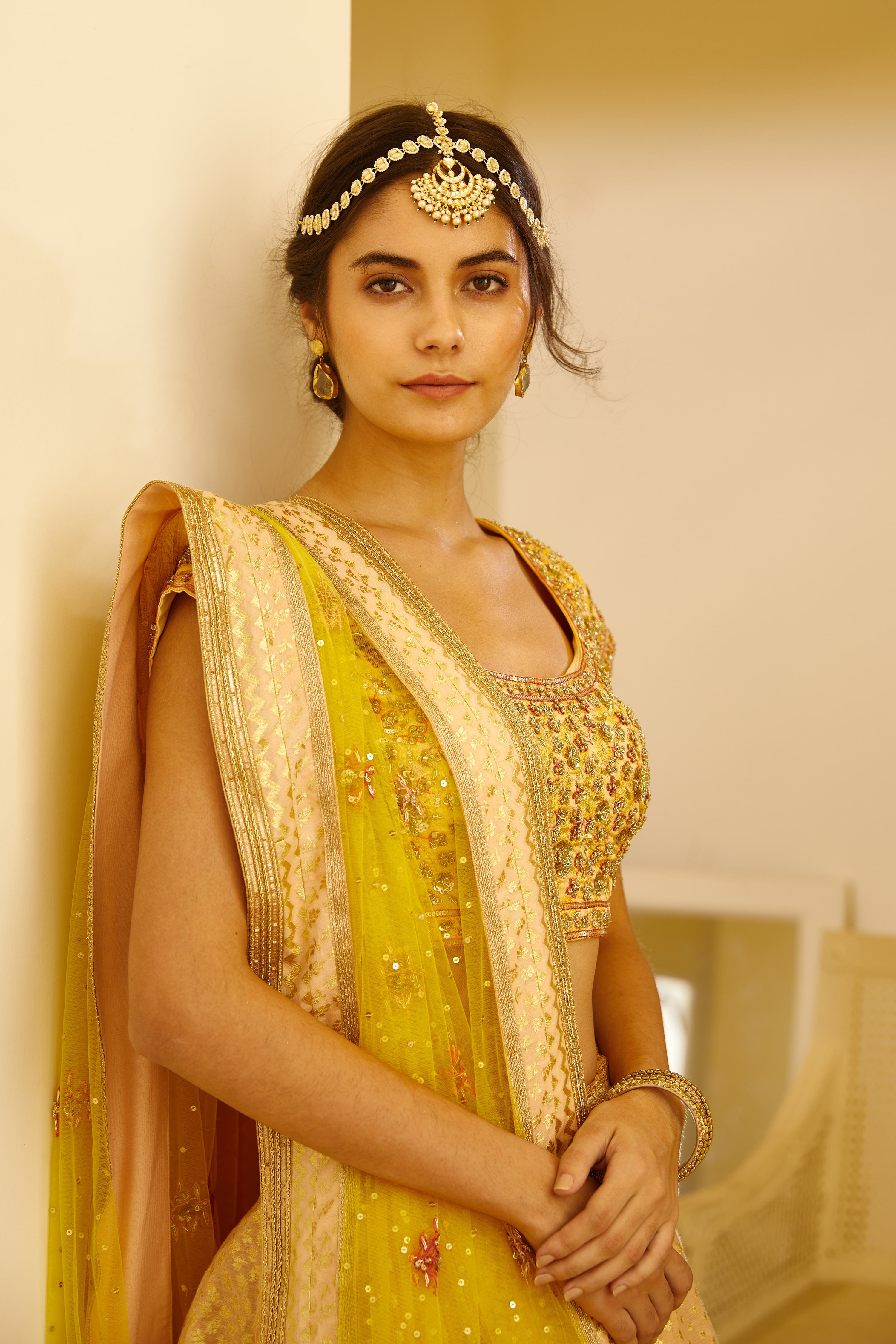 Beige Lehenga Set