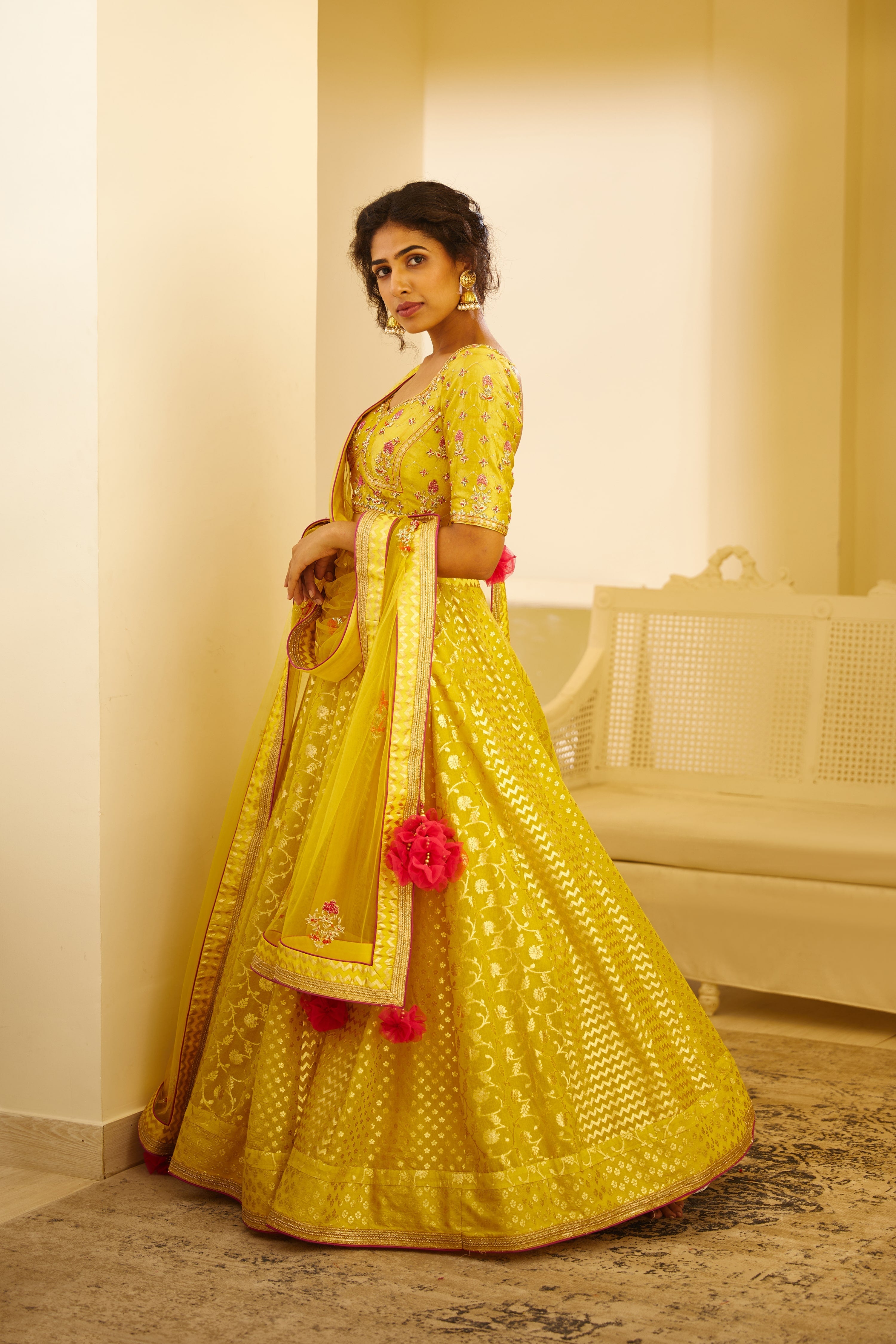Mustard Yellow Lehenga Set