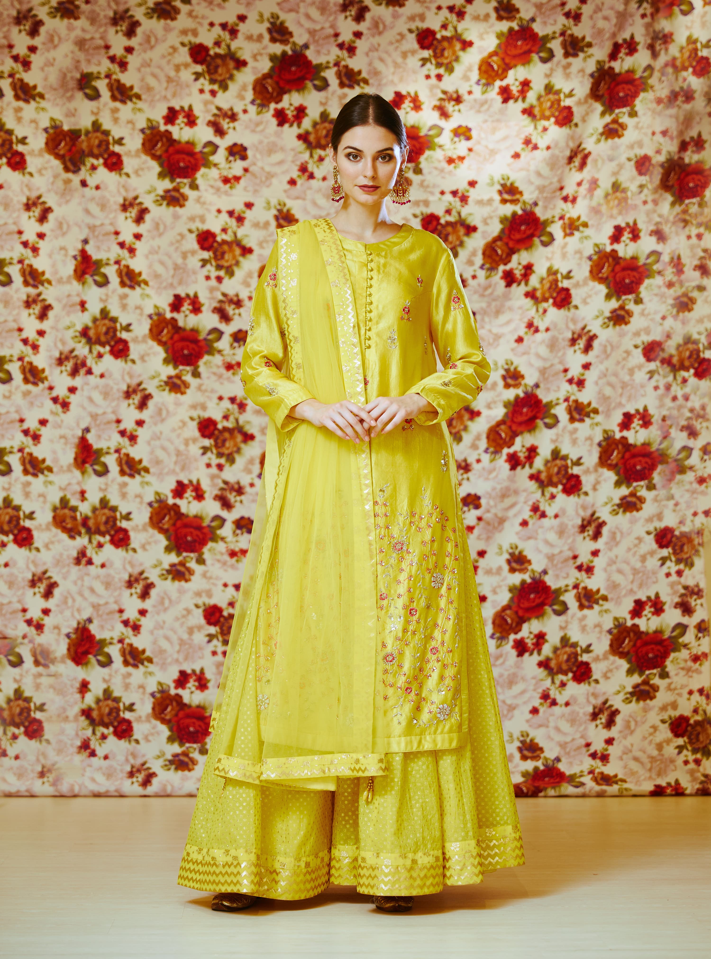 Yellow Kurta & Skirt set