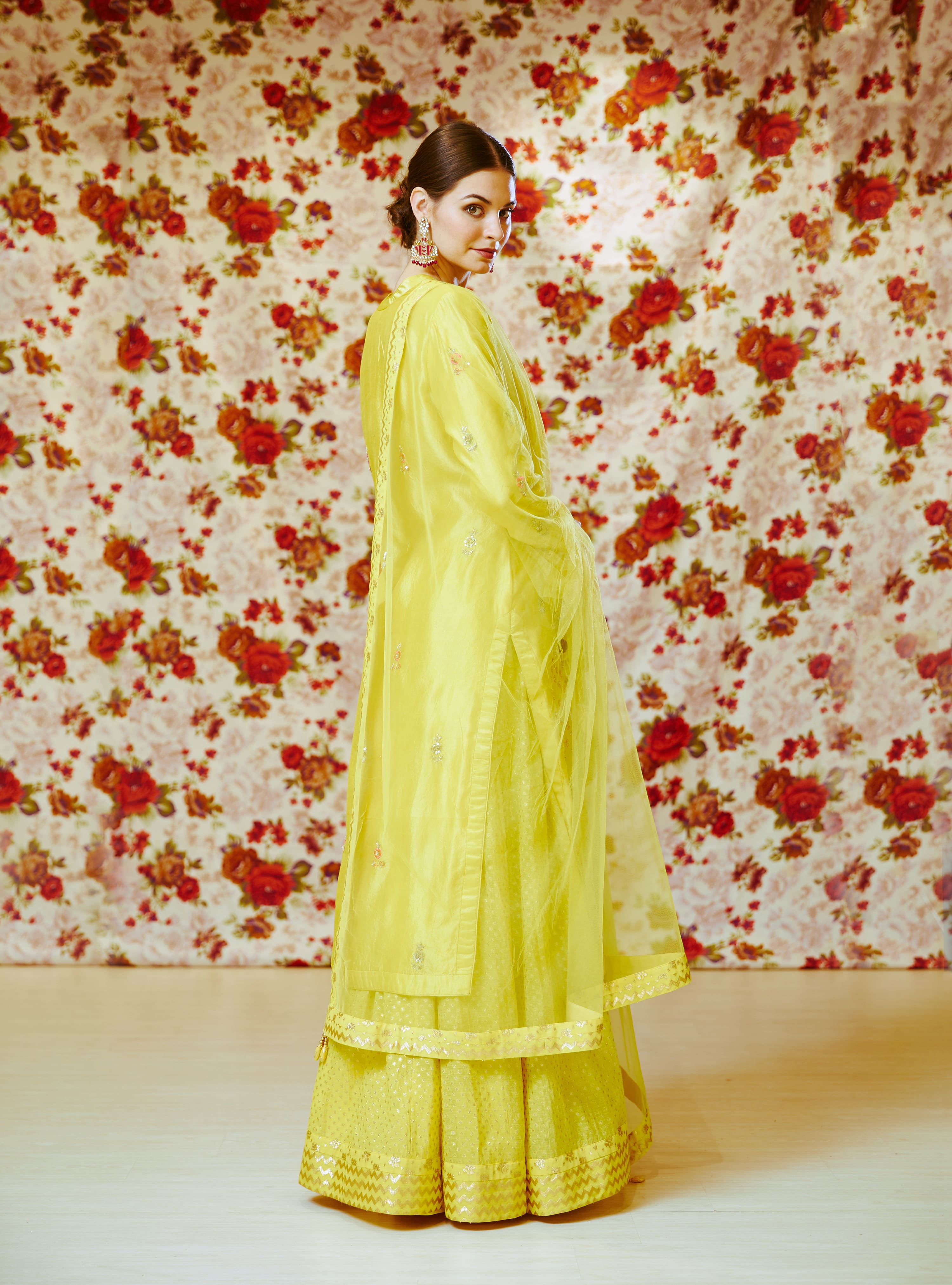 Yellow Kurta & Skirt set