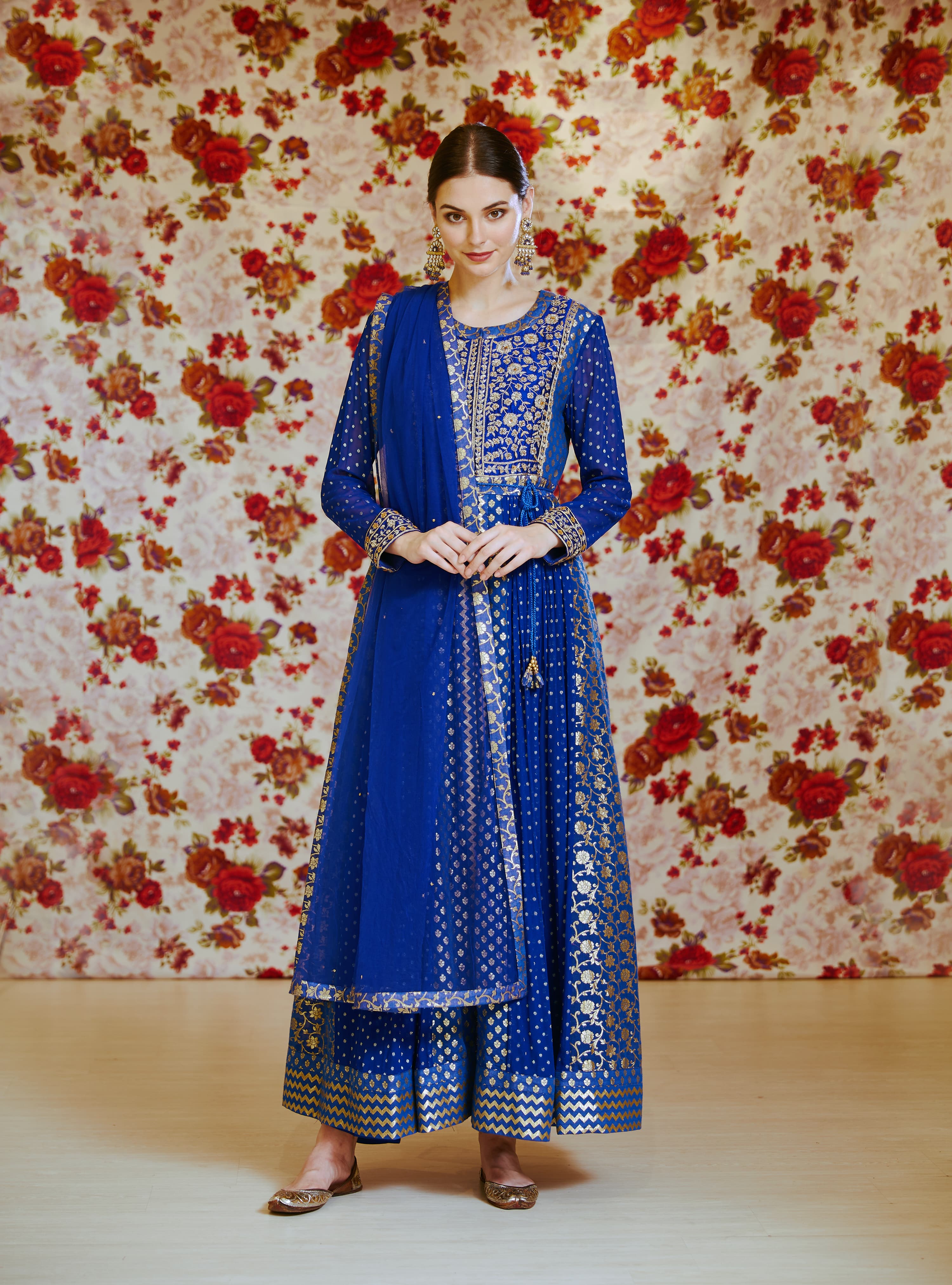 Royal Blue Anarkali Set