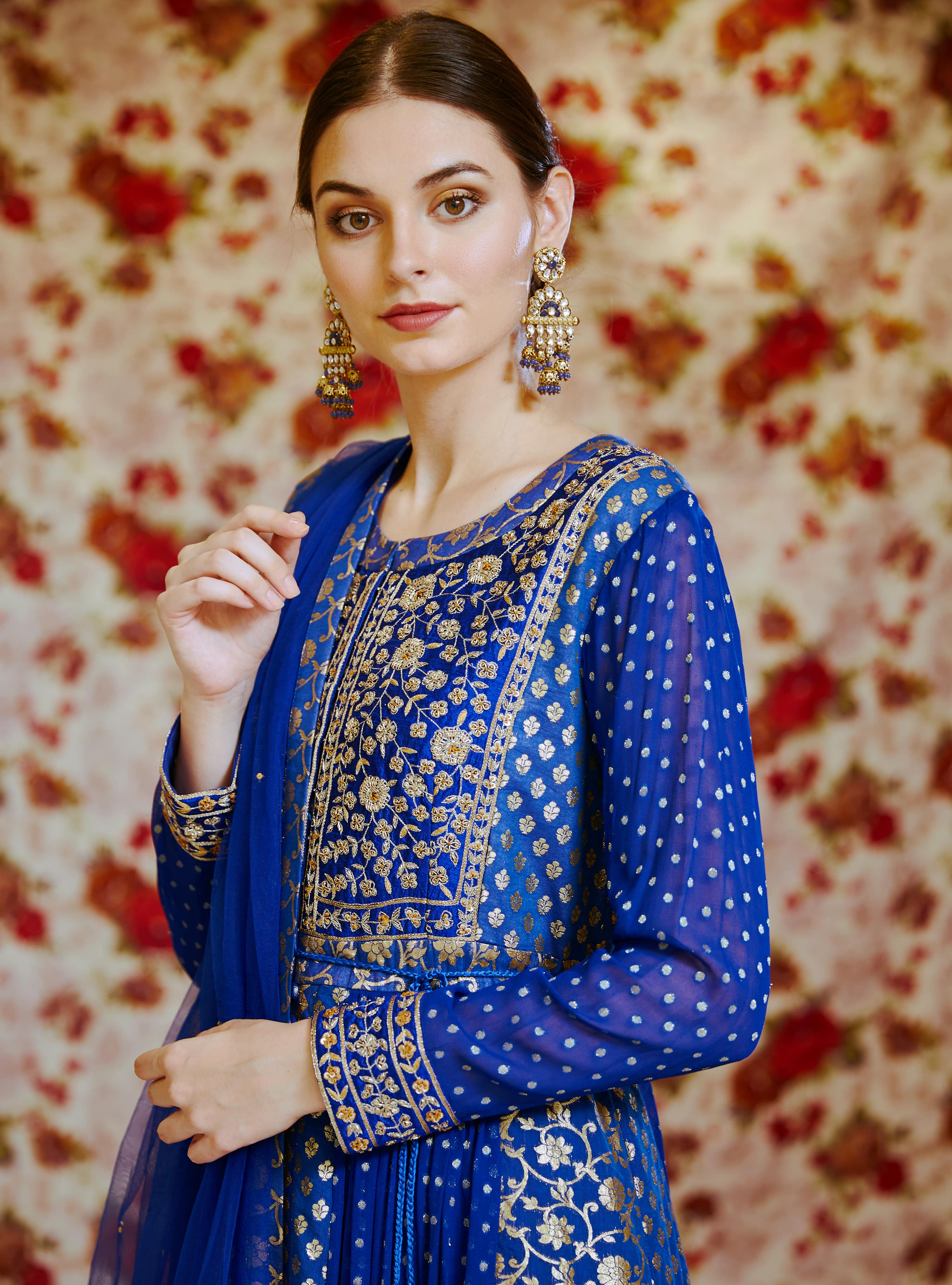 Royal Blue Anarkali Set