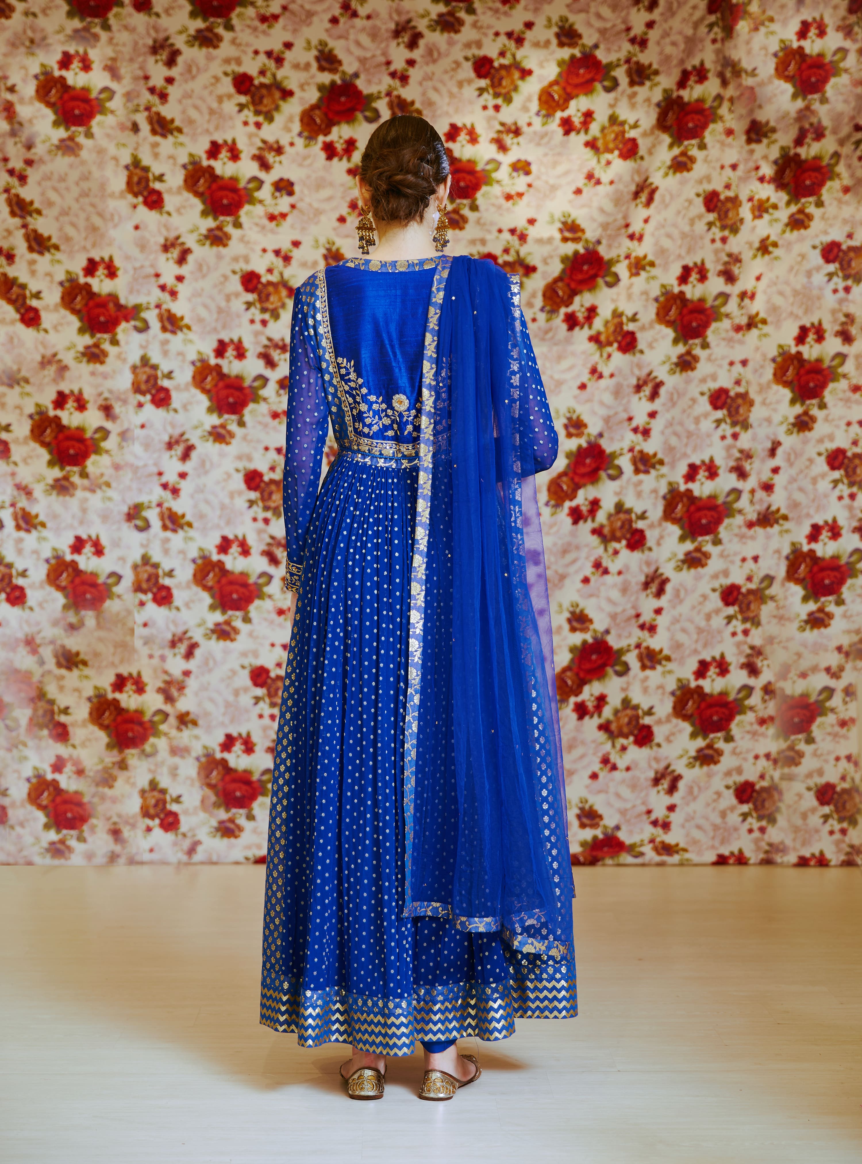 Royal Blue Anarkali Set